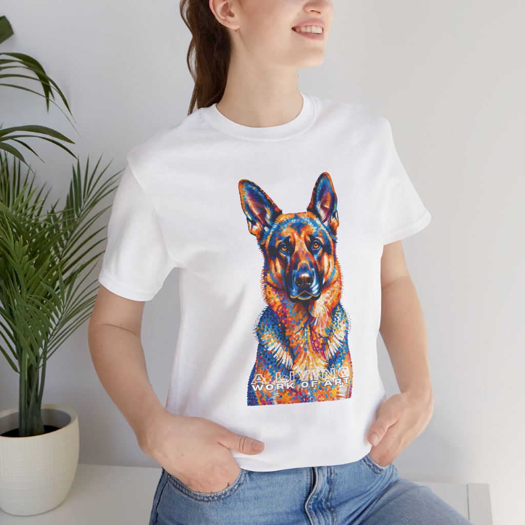 German Shepherd T Shirt | Living Work of Art Collection | Pointillism Style