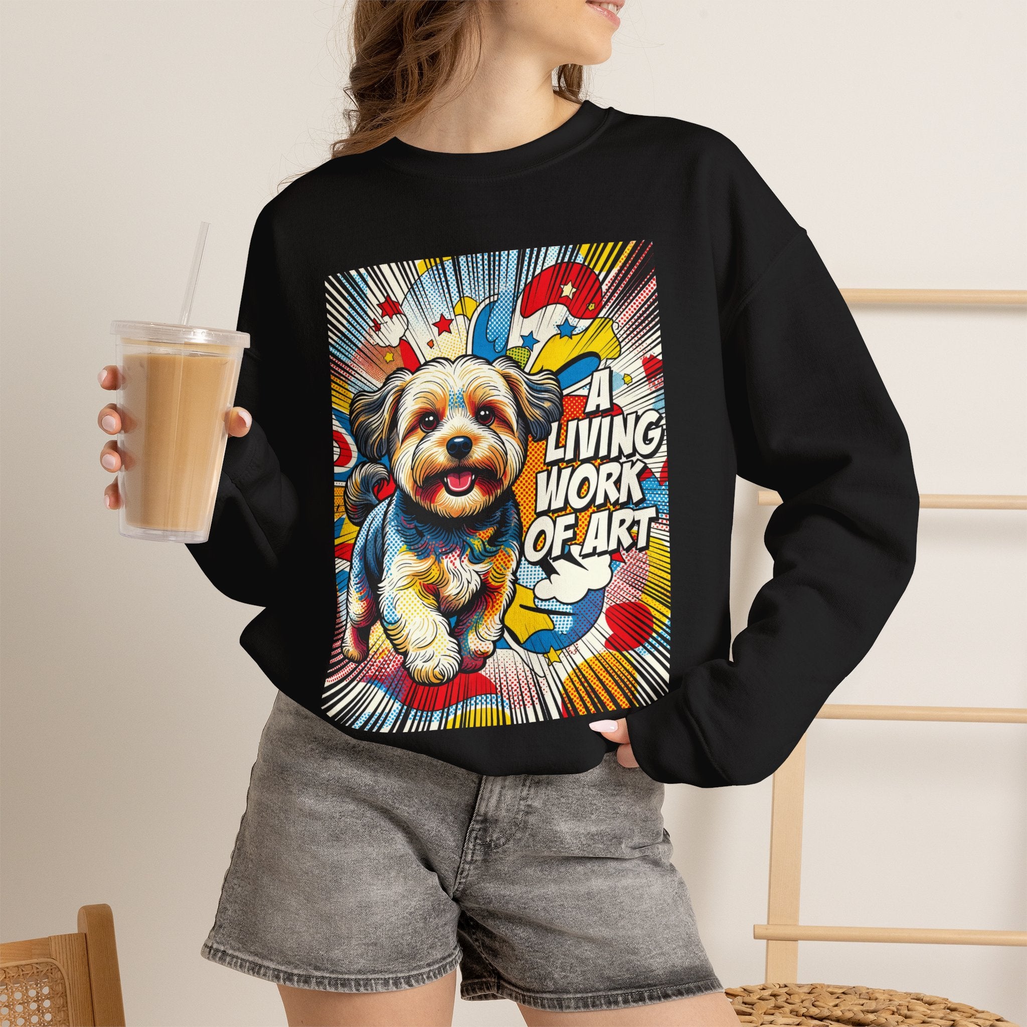 Yorkipoo Sweatshirt | Living Work of Art Collection | Pop Art
