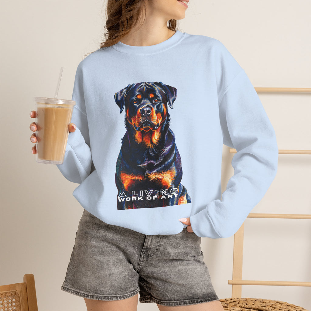 Rottweiler Sweatshirt | Living Work of Art Collection | Pointillism Style