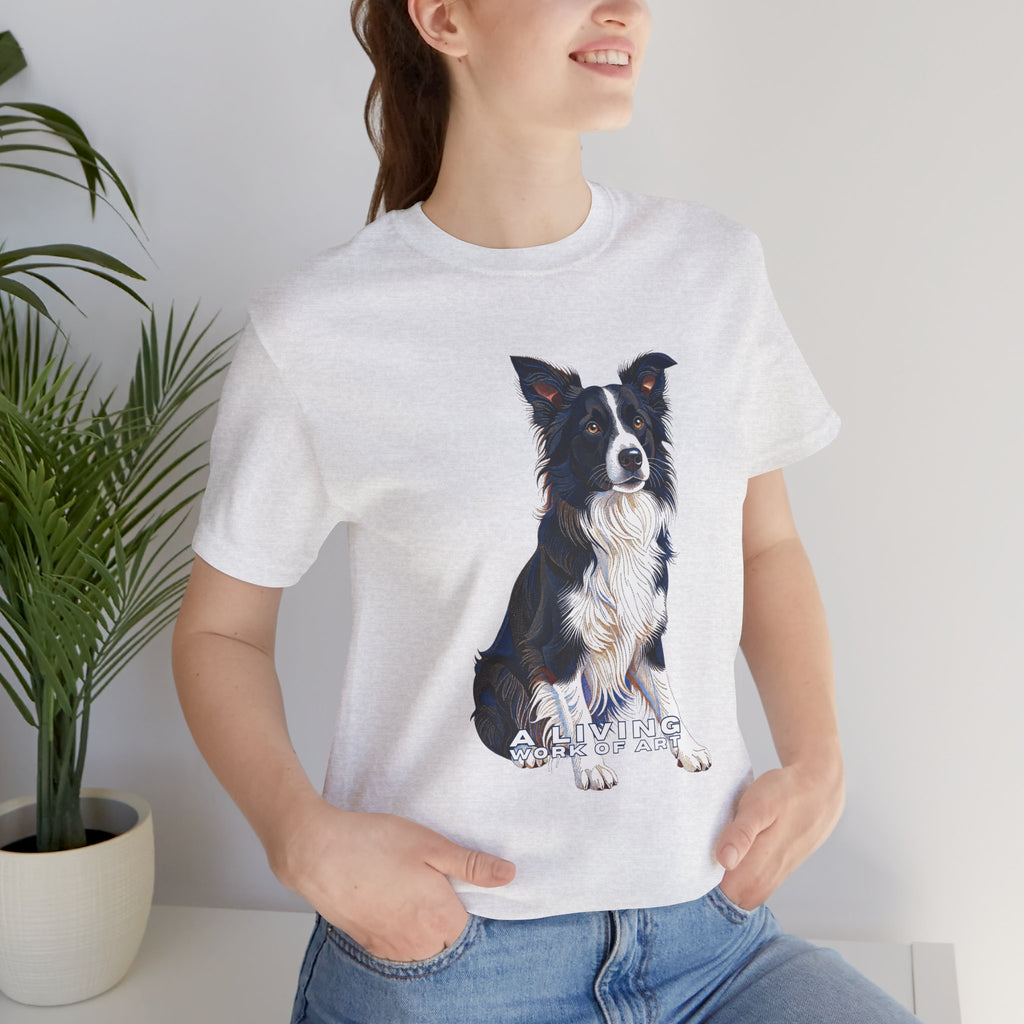 Border Collie T Shirt | Living Work of Art Collection | Pointillism Style