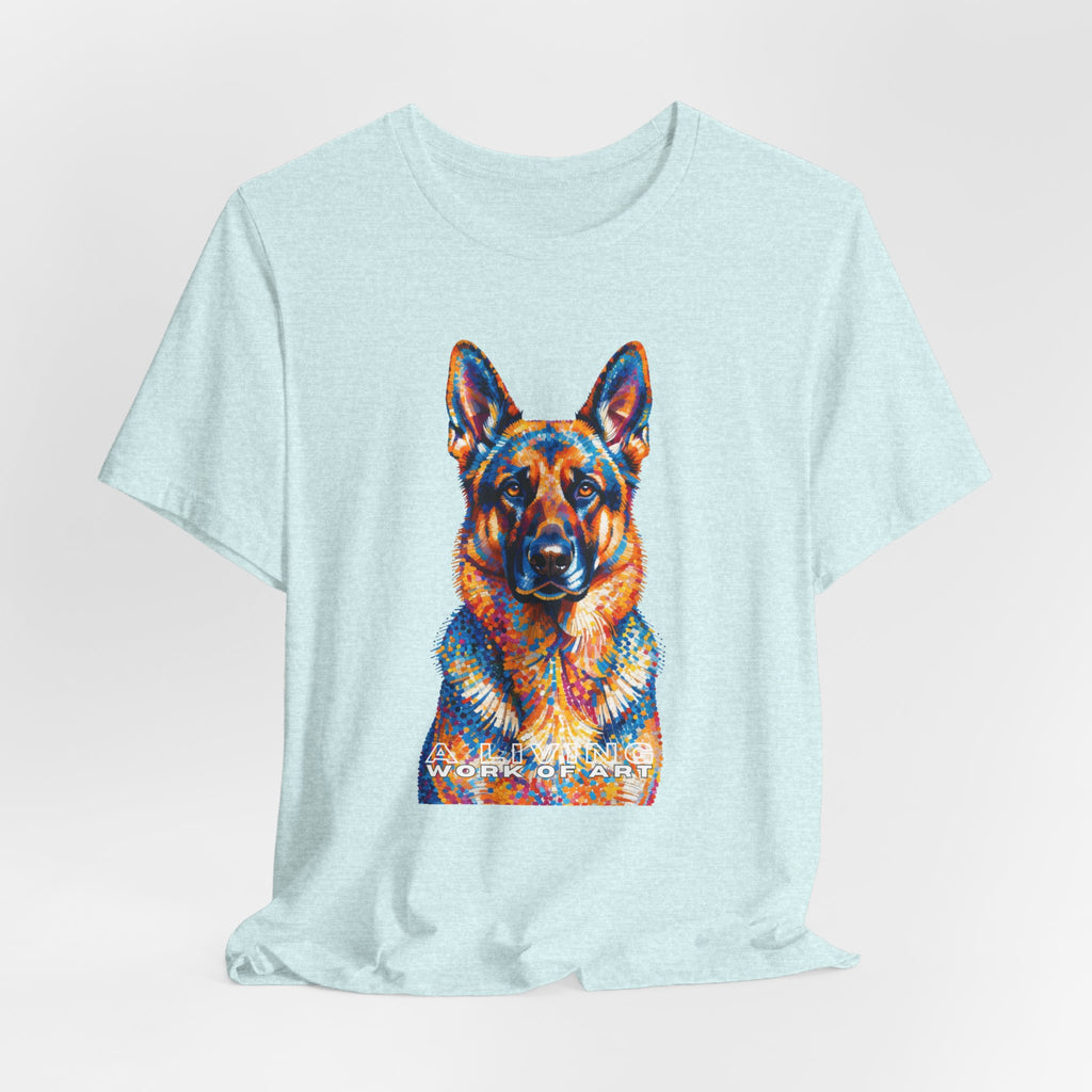 German Shepherd T Shirt | Living Work of Art Collection | Pointillism Style