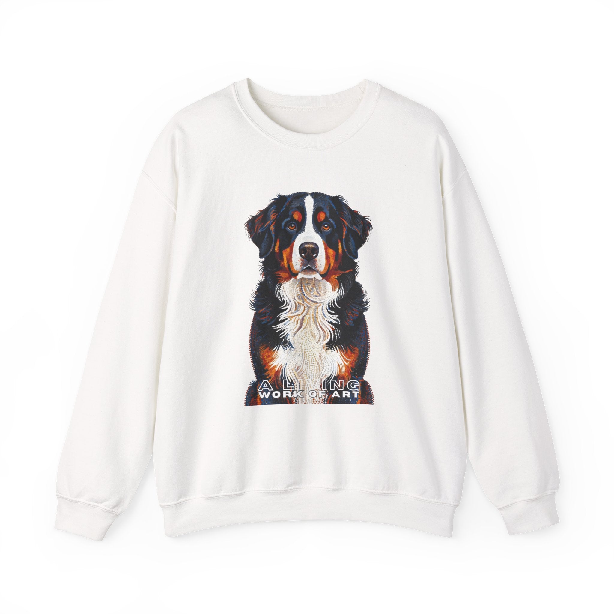 Bernese Mountain Dog Sweatshirt | Living Work of Art Collection | Pointillism Style