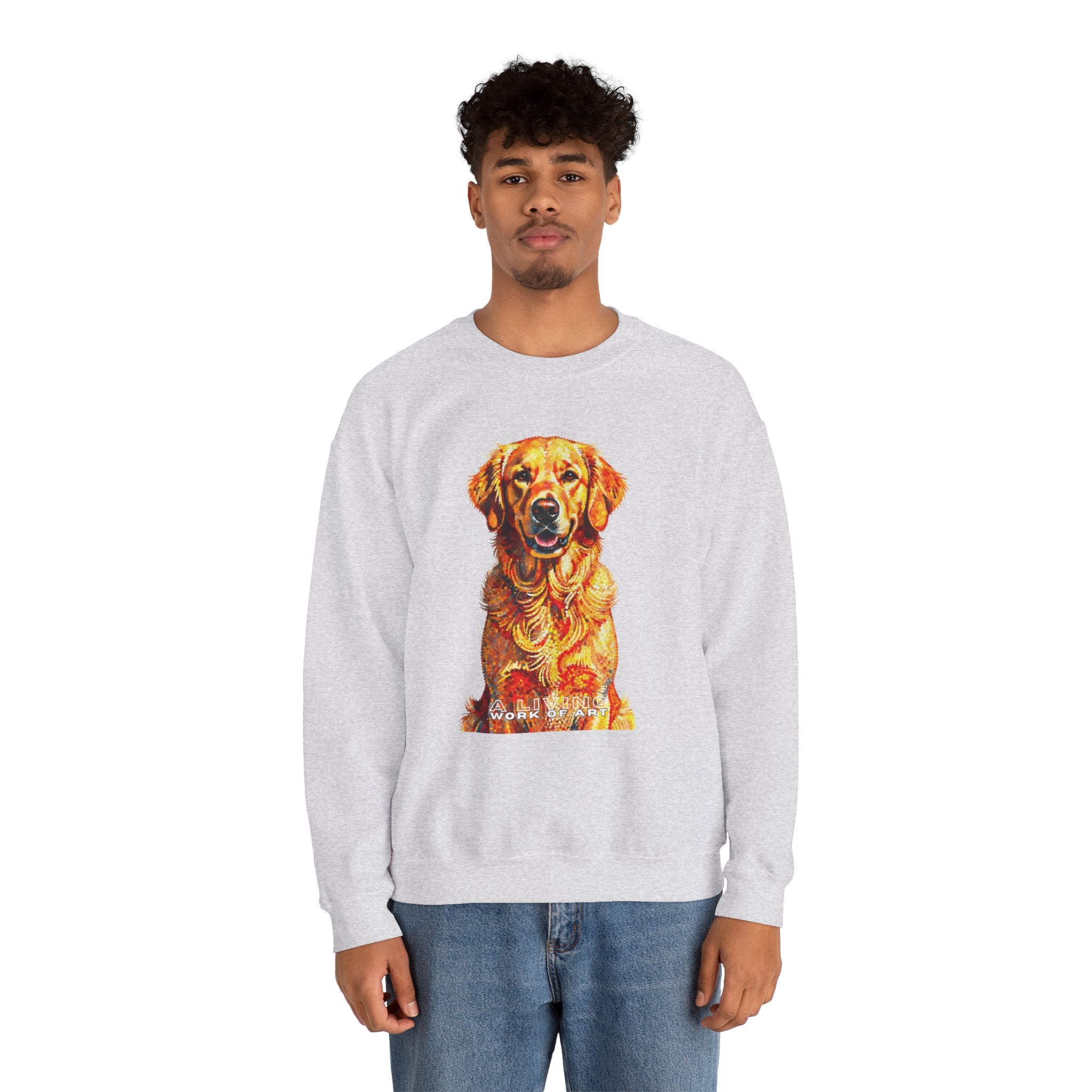 Golden Retriever Sweatshirt | Living Work of Art Collection | Pointillism Style