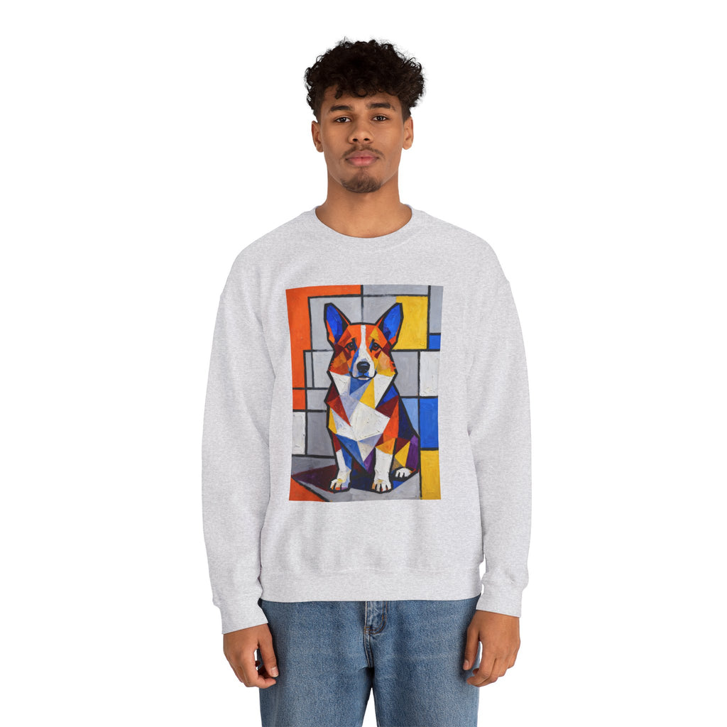 Corgi Sweatshirt | Living Work of Art Collection | Cubist Style