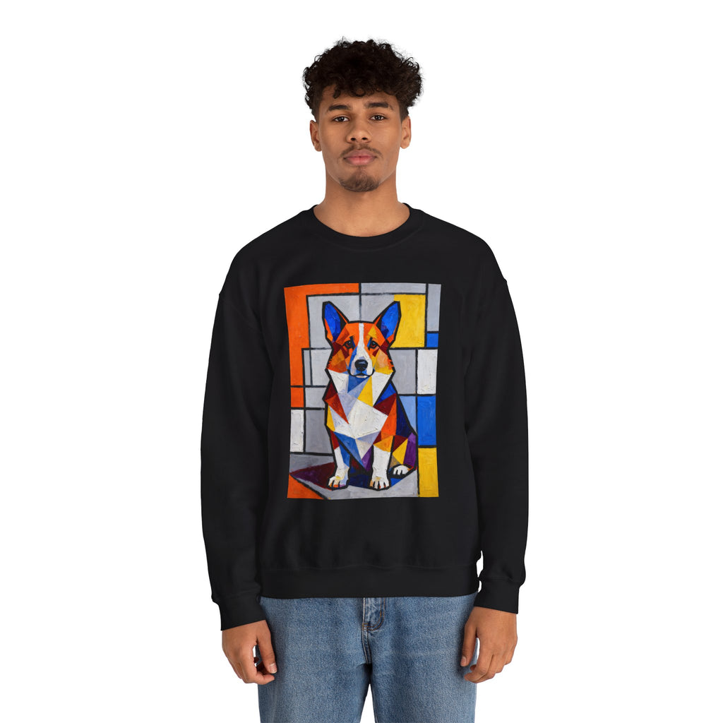 Corgi Sweatshirt | Living Work of Art Collection | Cubist Style