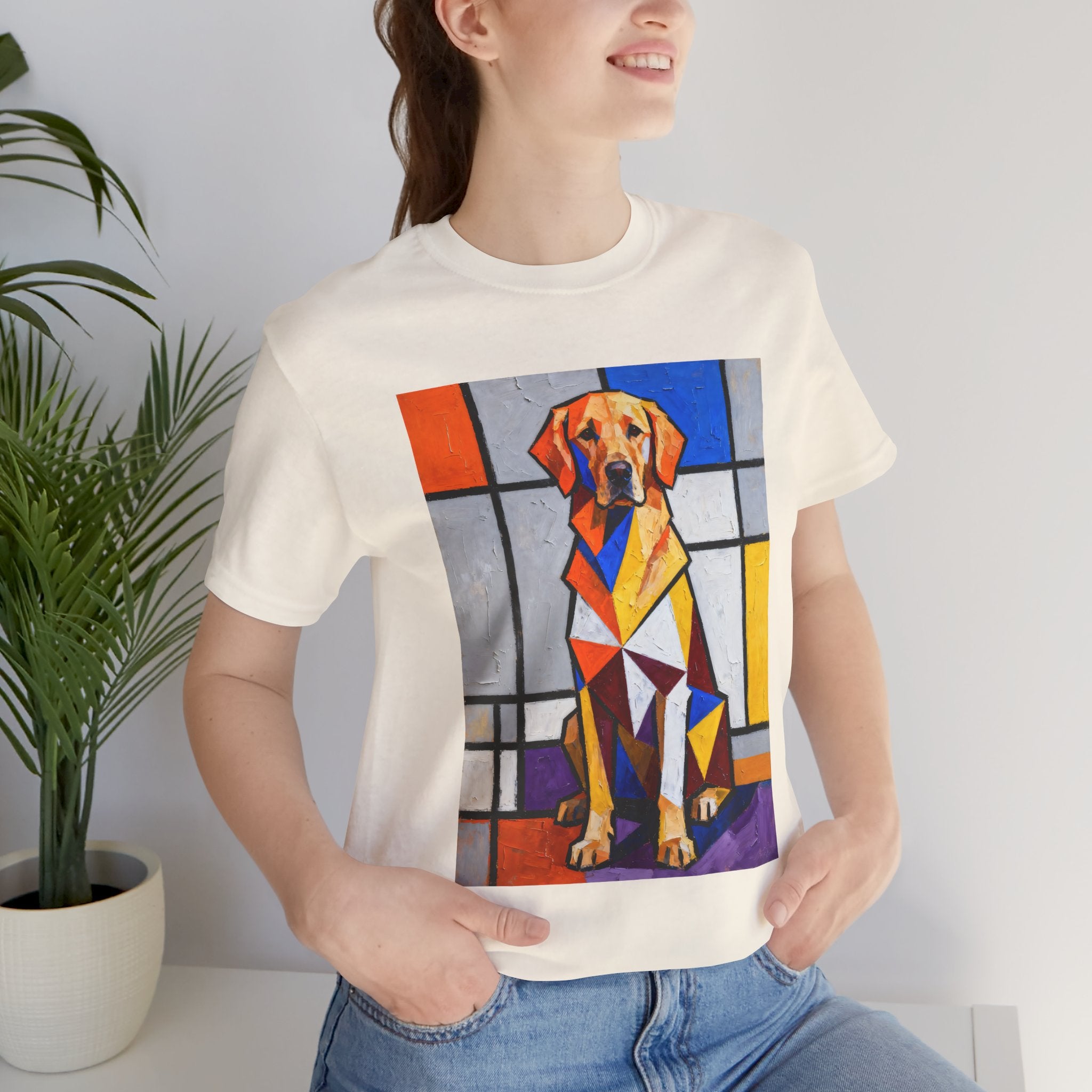 Golden Retriever T Shirt | Living Work of Art Collection | Cubist Style