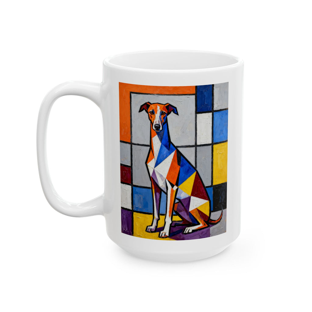 Whippet Coffee Mug | Living Work of Art Collection | Cubist Style