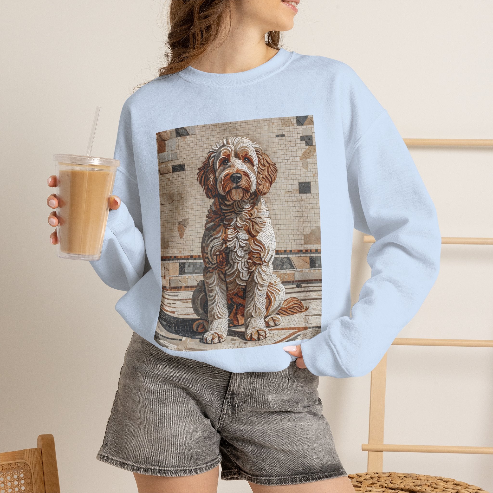 Labradoodle Sweatshirt | Living Work of Art Collection | Mosaic Style