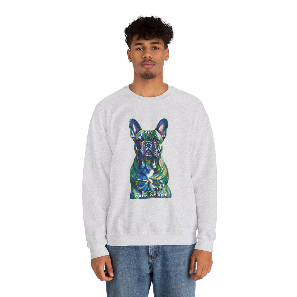 French Bulldog Sweatshirt | Living Work of Art Collection | Pointillism Style