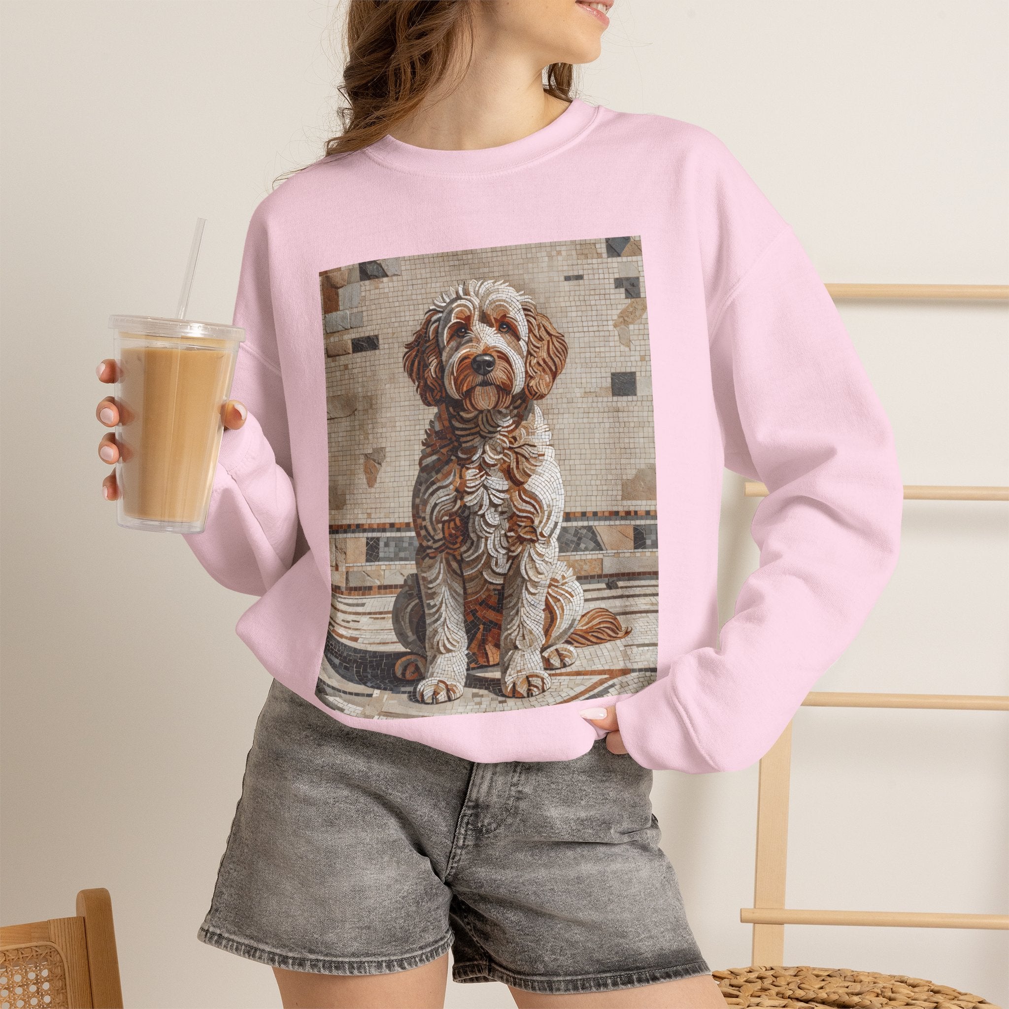 Labradoodle Sweatshirt | Living Work of Art Collection | Mosaic Style