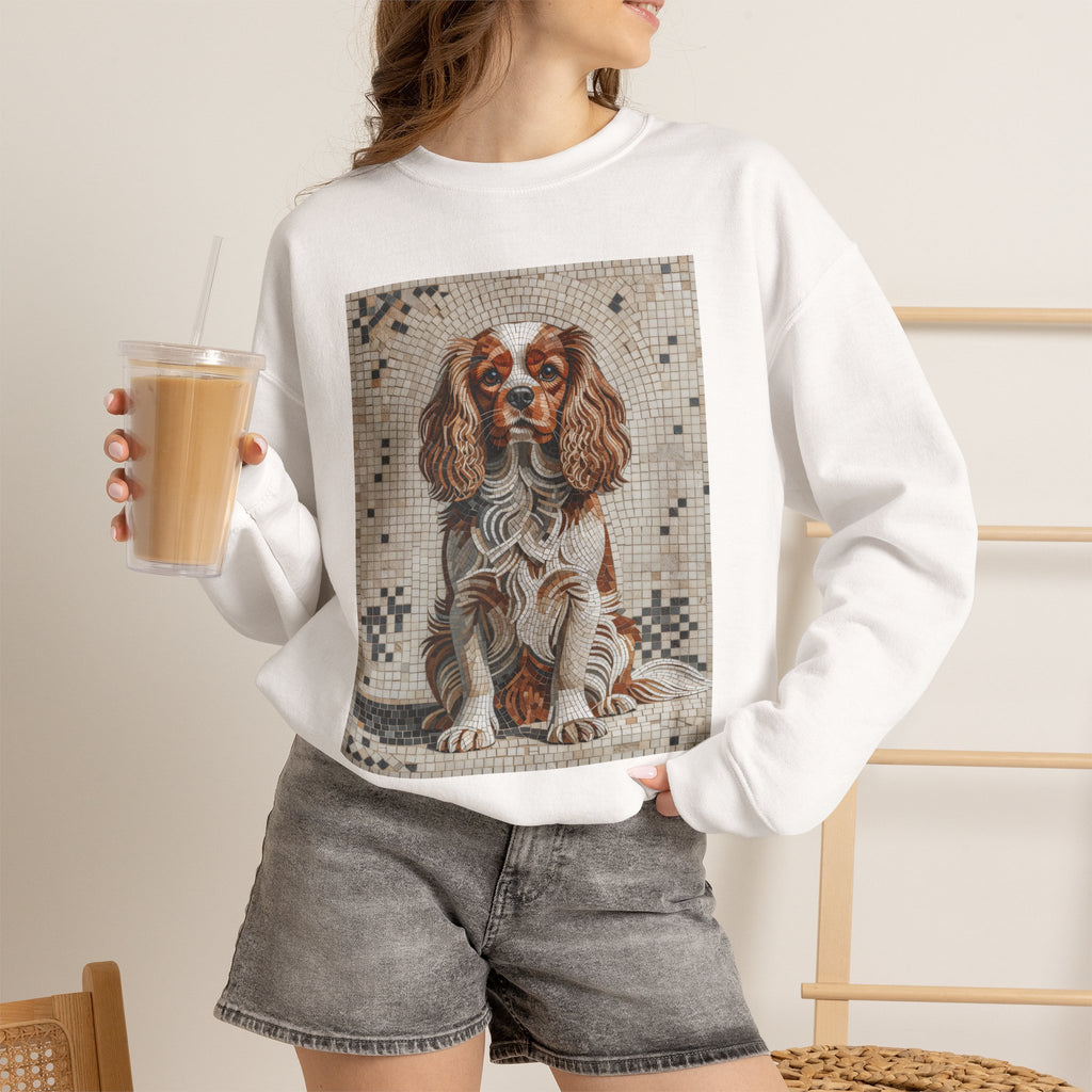 Cavalier King Charles Spaniel Sweatshirt | Living Work of Art Collection | Mosaic Style