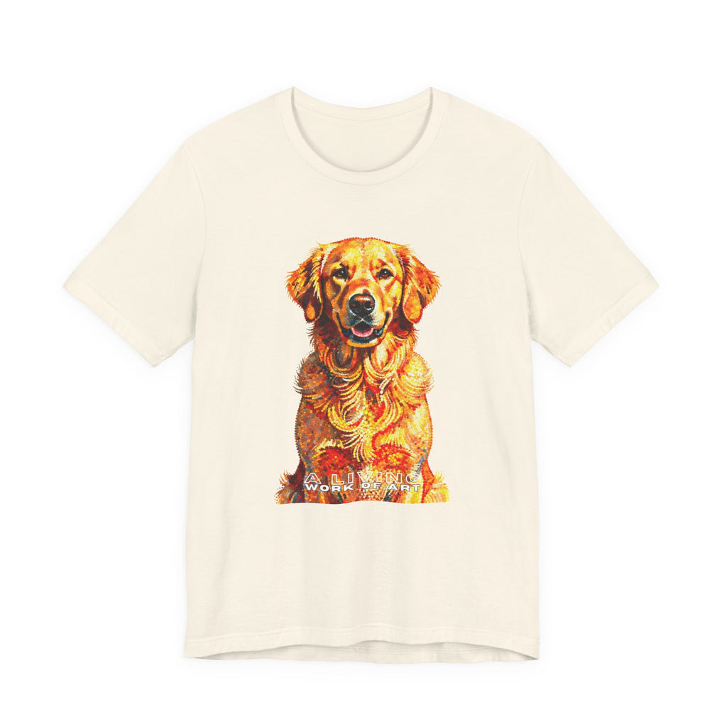 Golden Retriever Pointer T Shirt | Living Work of Art Collection | Pointillism Style