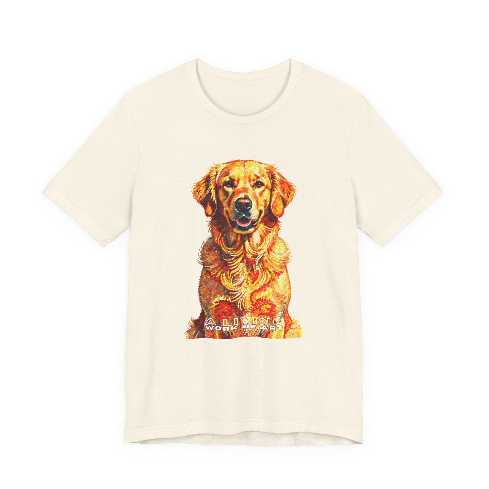 Golden Retriever Pointer T Shirt | Living Work of Art Collection | Pointillism Style
