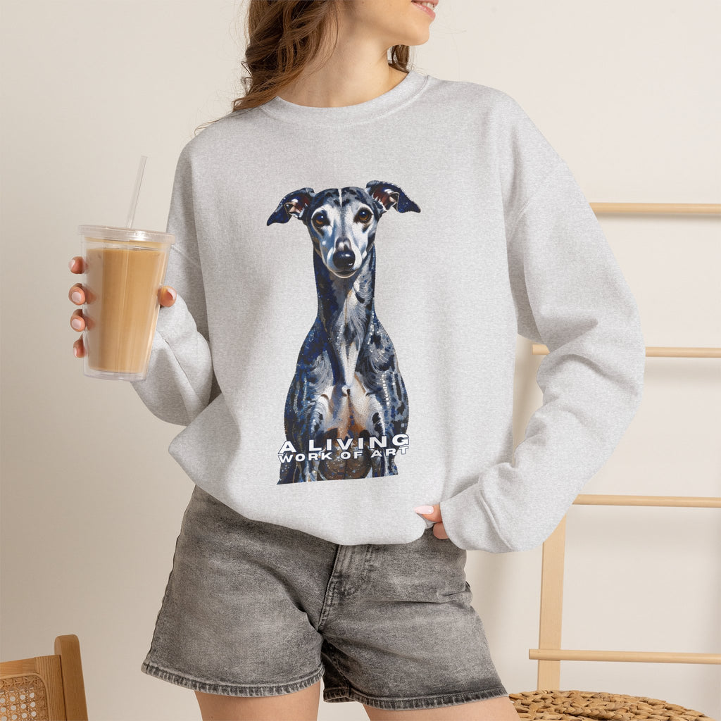 Whippet Sweatshirt | Living Work of Art Collection | Pointillism Style