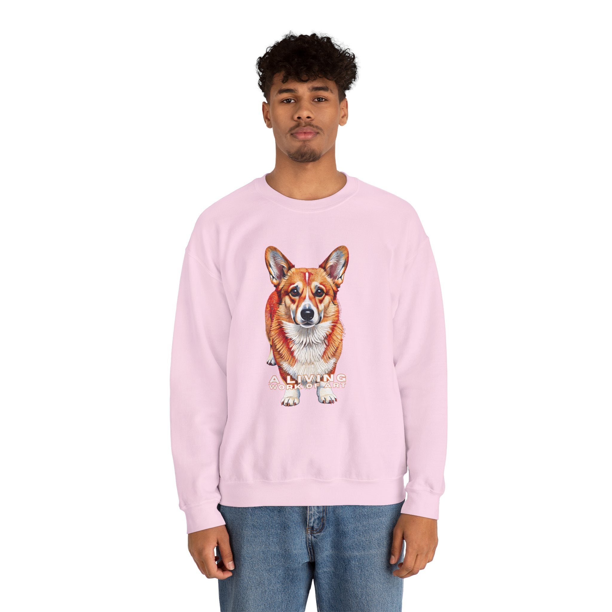 Corgi Sweatshirt | Living Work of Art Collection | Pointillism Style