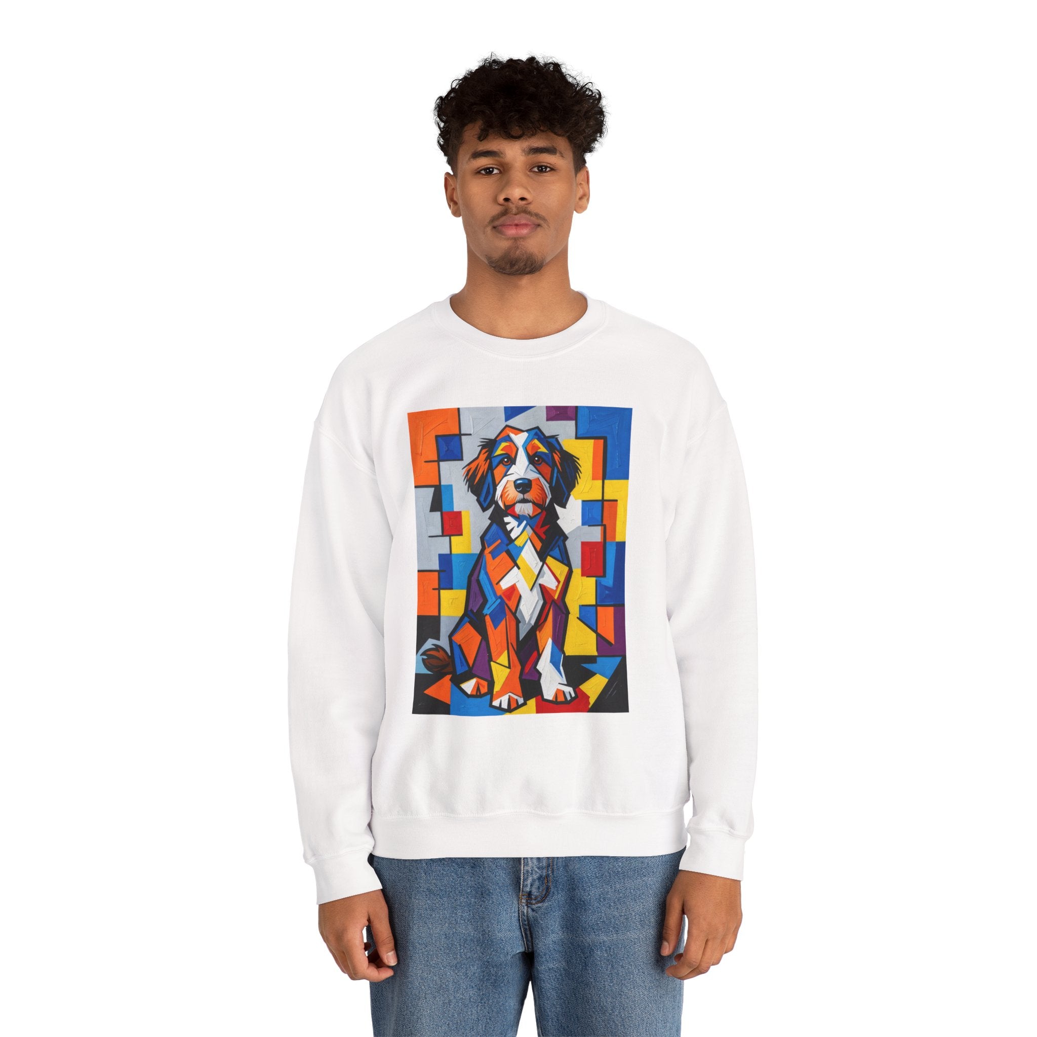 Bernedoodle Sweatshirt | Living Work of Art Collection | Cubist Style