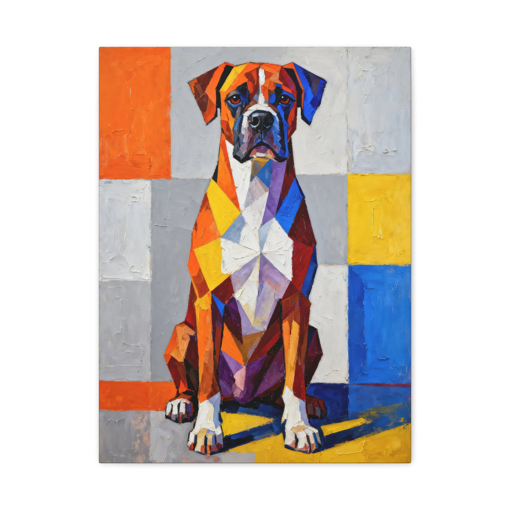 Boxer Canvas Wall Art | Living Work of Art Collection | Cubist Style Print