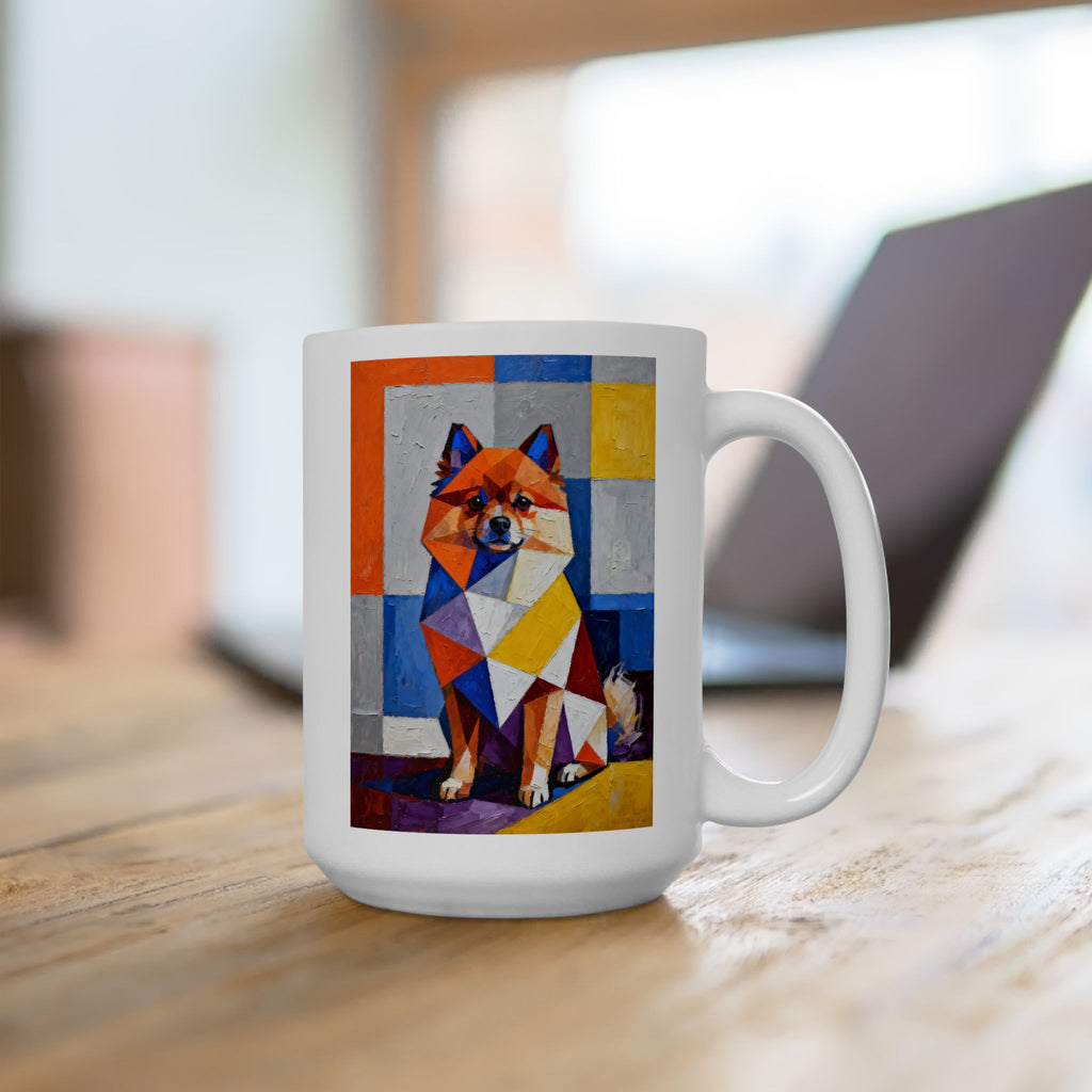 Pomeranian Coffee Mug | Living Work of Art Collection | Cubist Style
