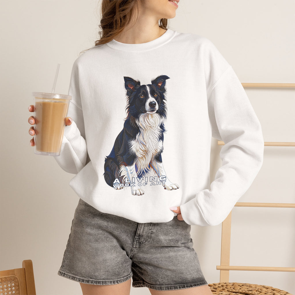 Border Collie Sweatshirt | Living Work of Art Collection | Pointillism Style