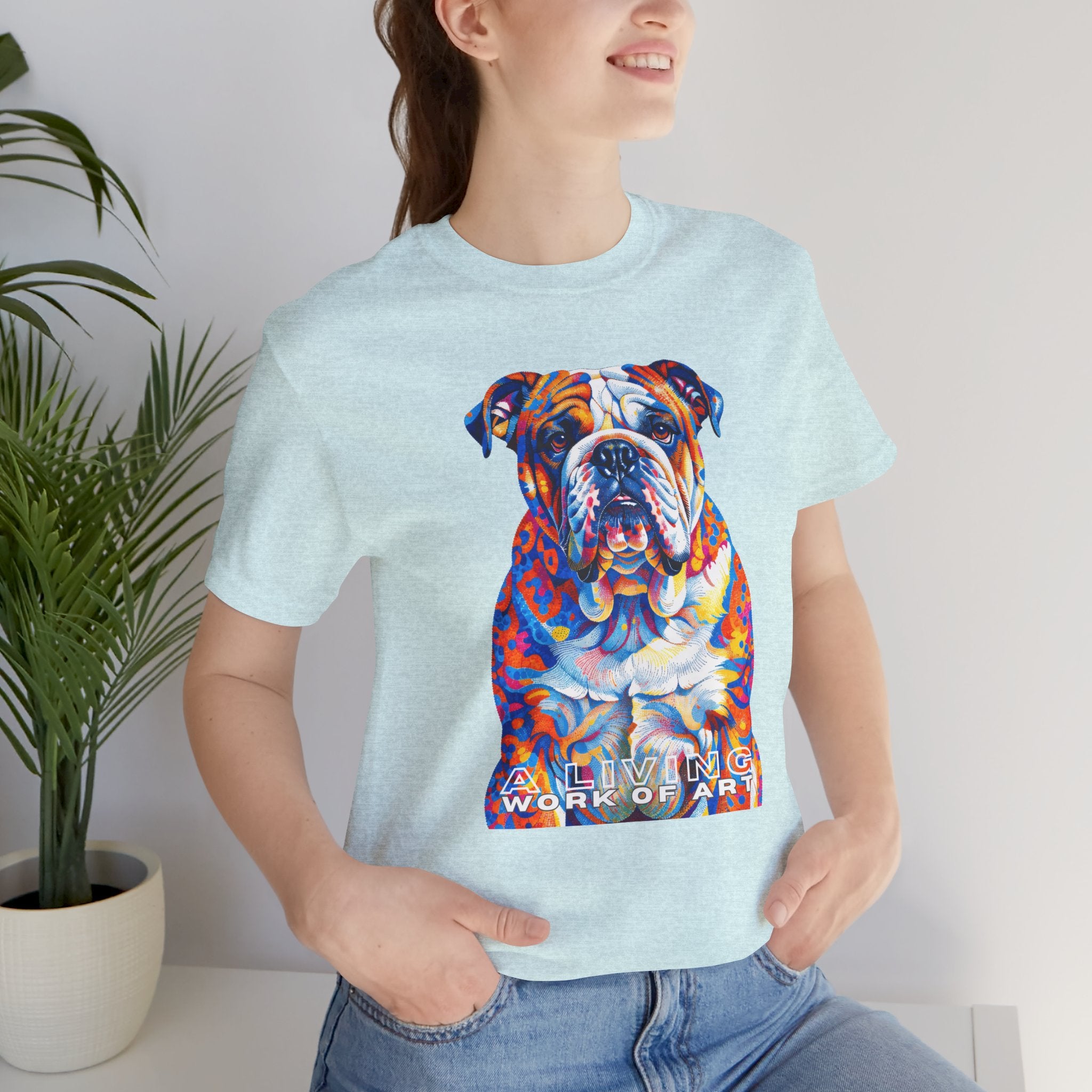 Bulldog T Shirt | Living Work of Art Collection | Pointillism Style
