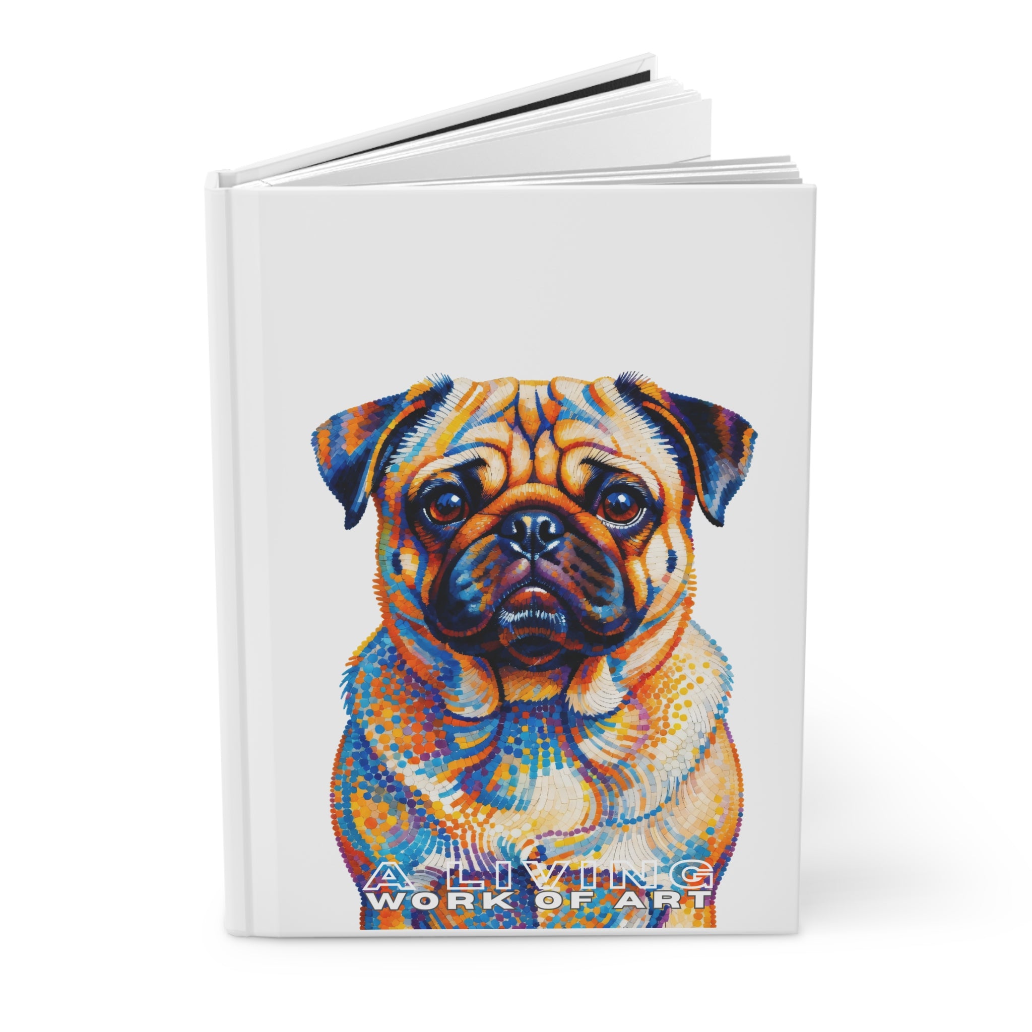 Pug Notebook | Living Work of Art Collection | Pointillism Style