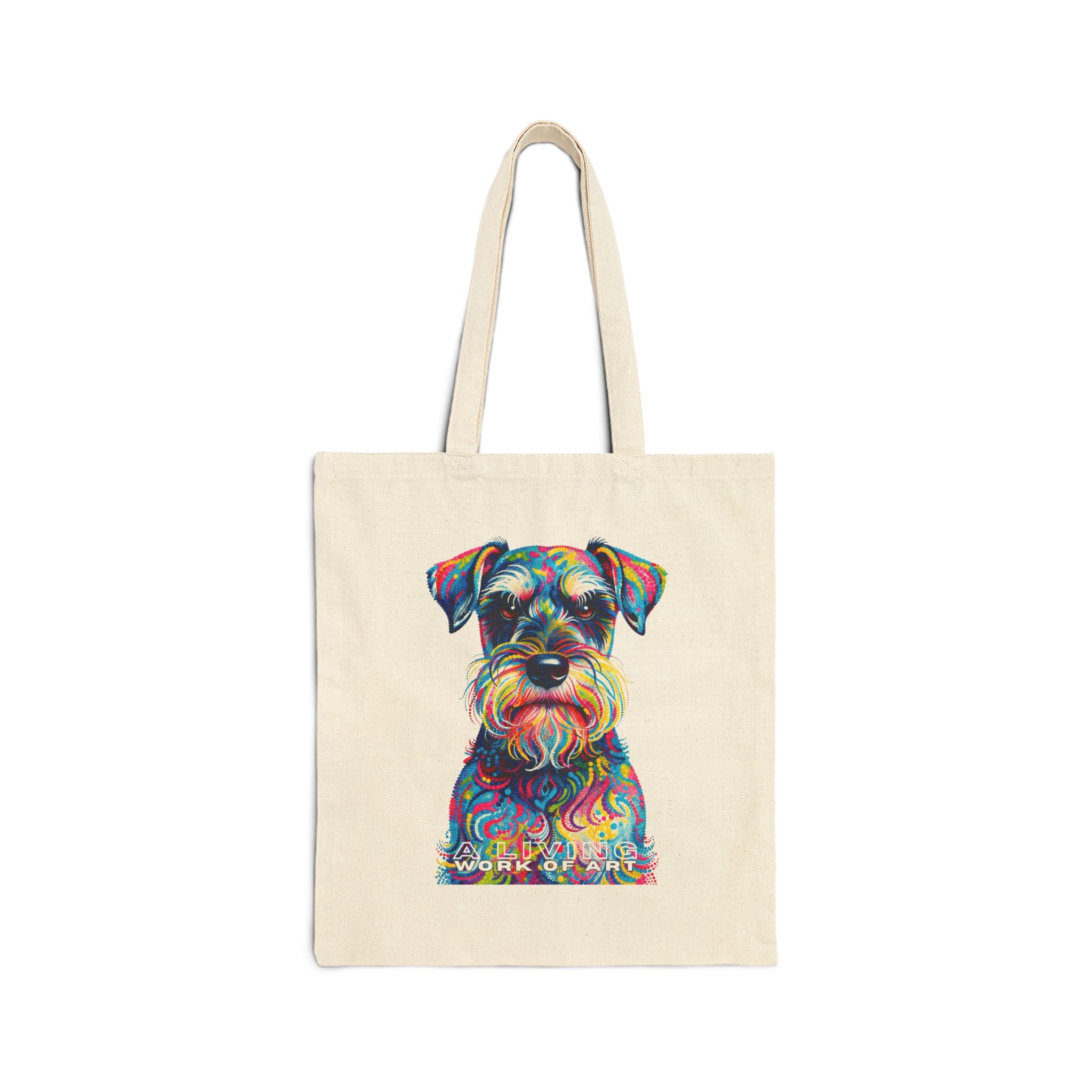 Schnauzer Tote Bag | Living Work of Art Collection | Pointillism Style