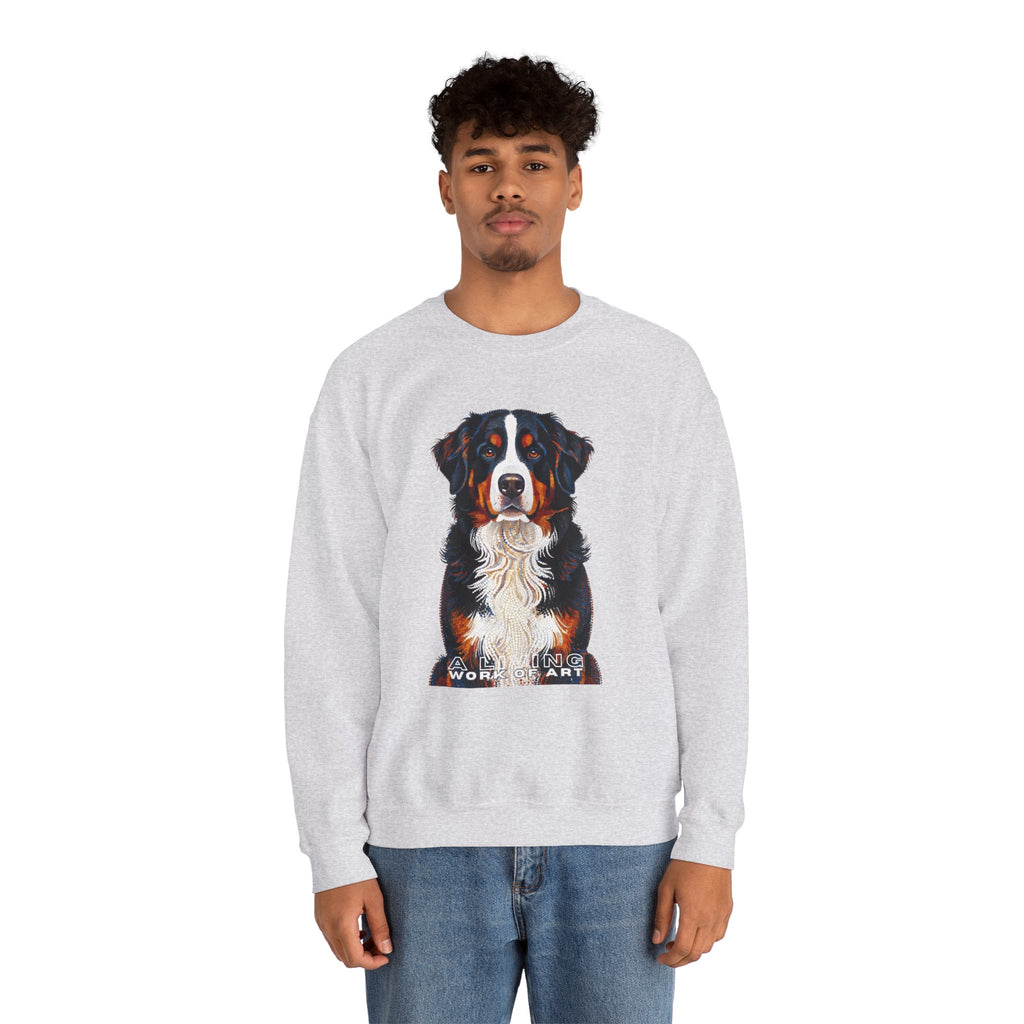 Bernese Mountain Dog Sweatshirt | Living Work of Art Collection | Pointillism Style