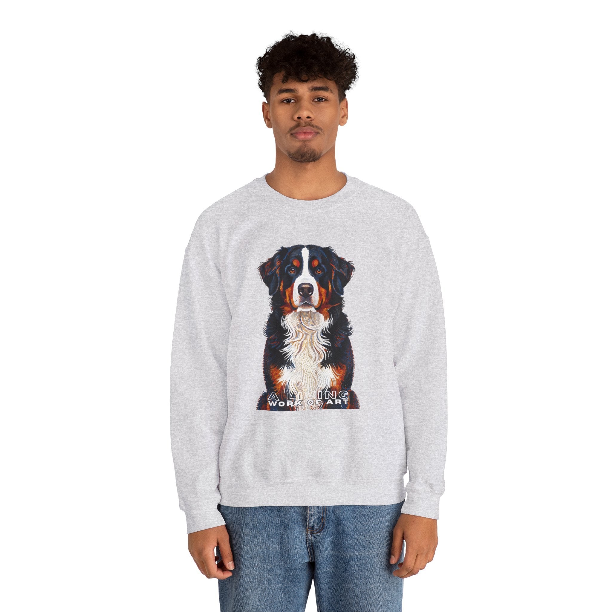 Bernese Mountain Dog Sweatshirt | Living Work of Art Collection | Pointillism Style
