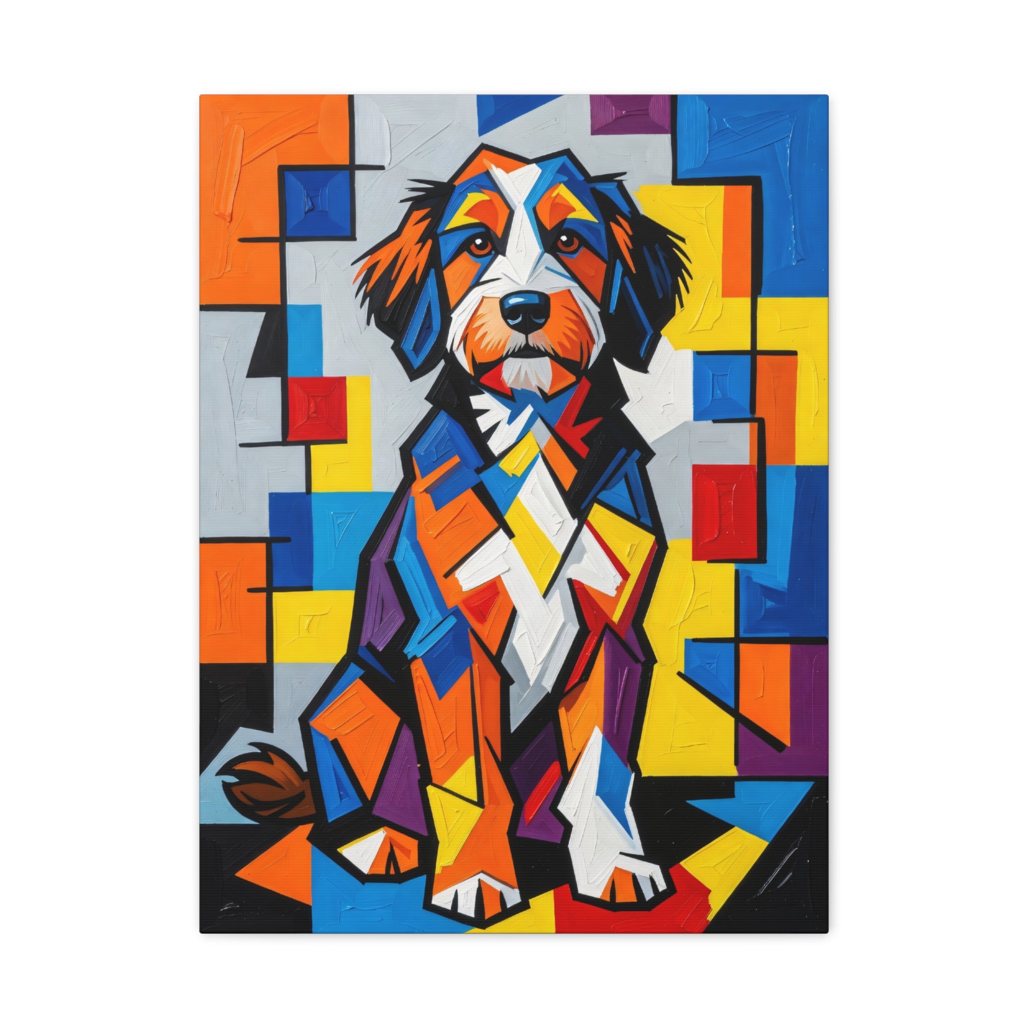 Bernedoodle Canvas Wall Art | Living Work of Art Collection | Cubist Style Print