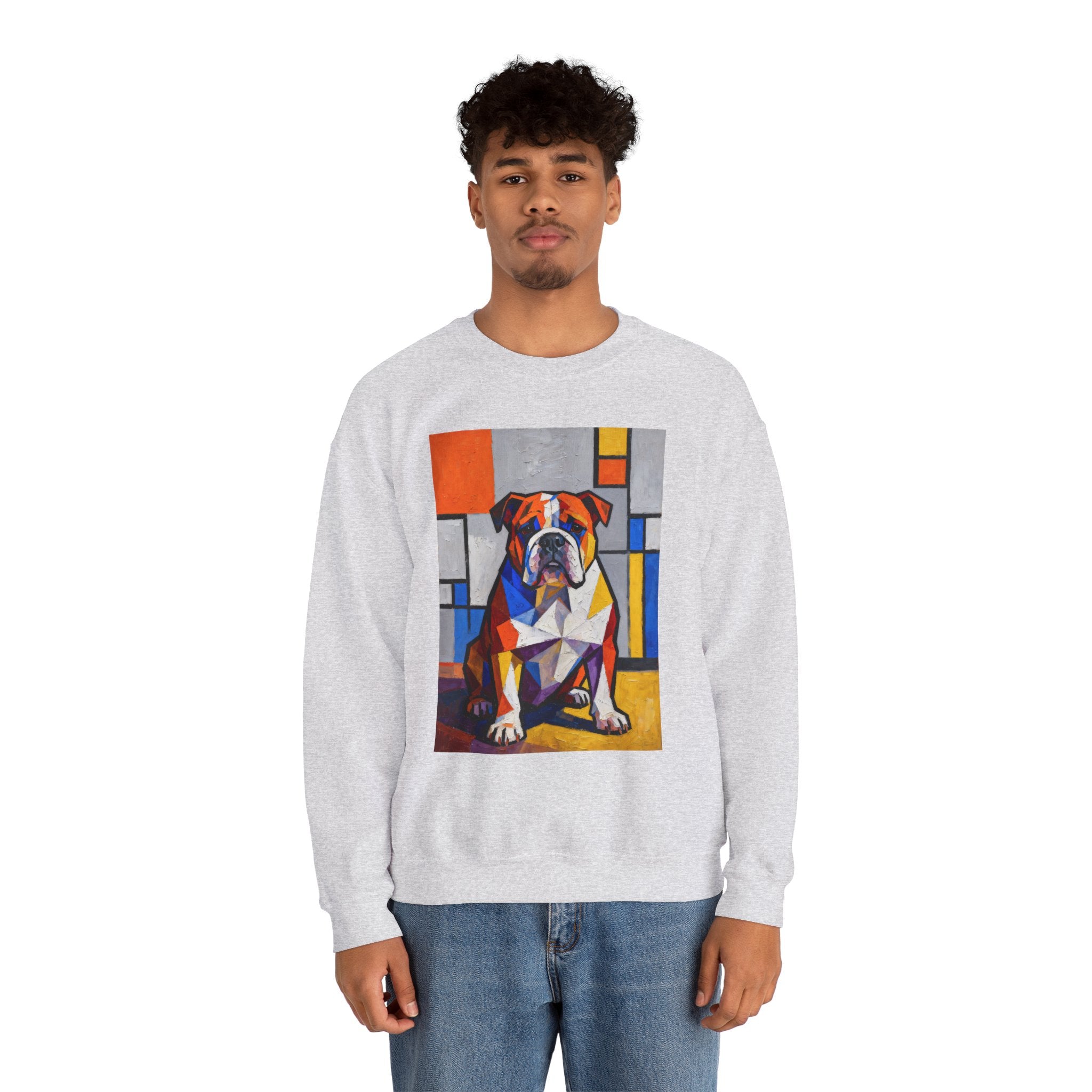 Bulldog Sweatshirt | Living Work of Art Collection | Cubist Style