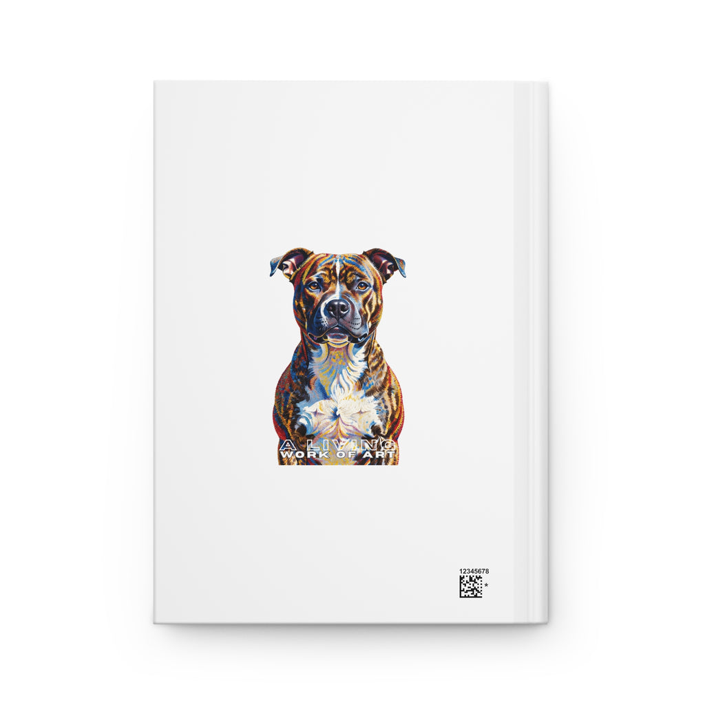 Staffordshire Bull Terrier Notebook | Living Work of Art Collection | Pointillism Style