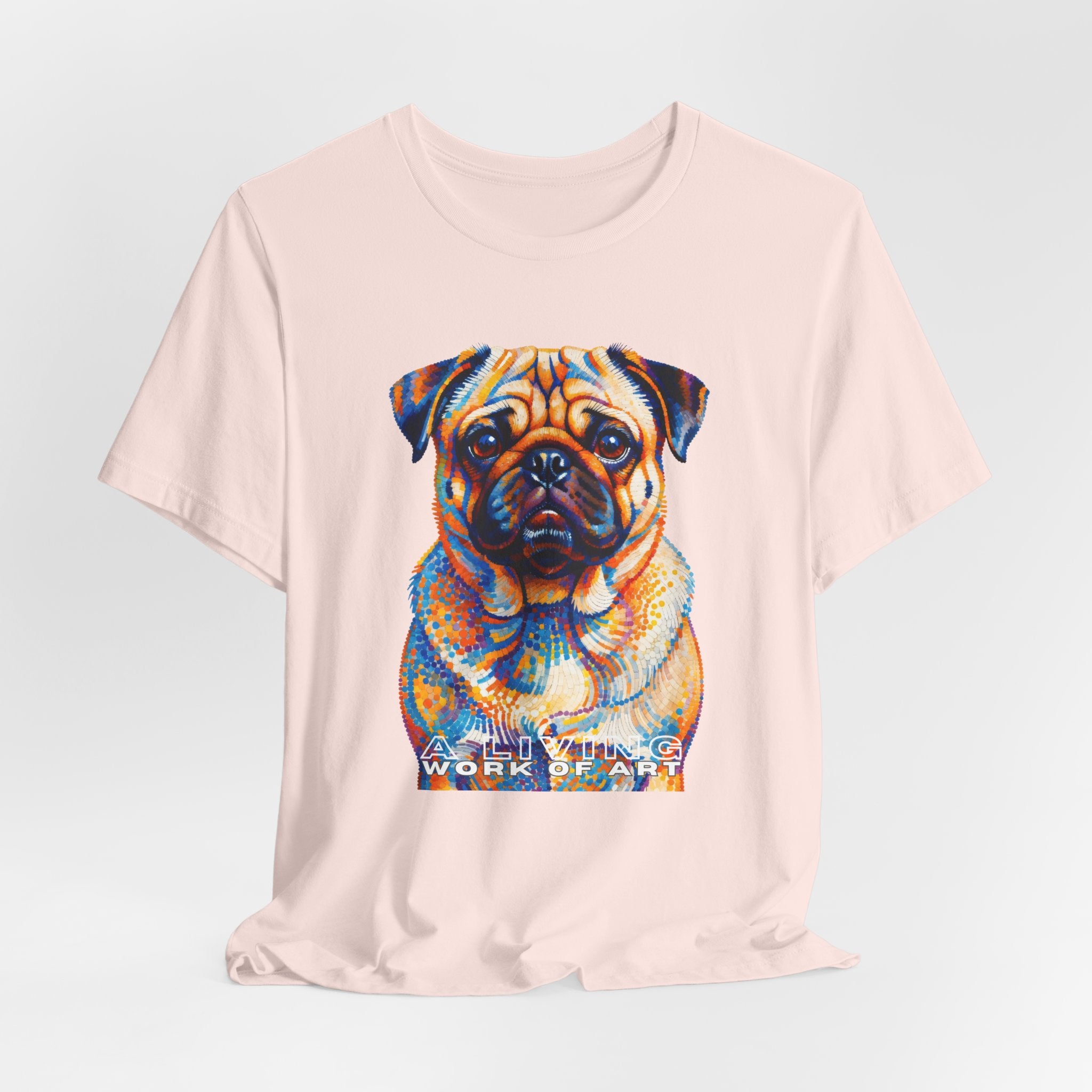 Pug T Shirt | Living Work of Art Collection | Pointillism Style