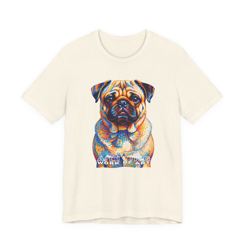 Pug T Shirt | Living Work of Art Collection | Pointillism Style