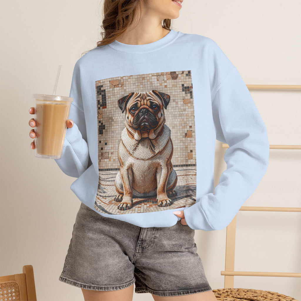 Pug Sweatshirt | Living Work of Art Collection | Mosaic Style