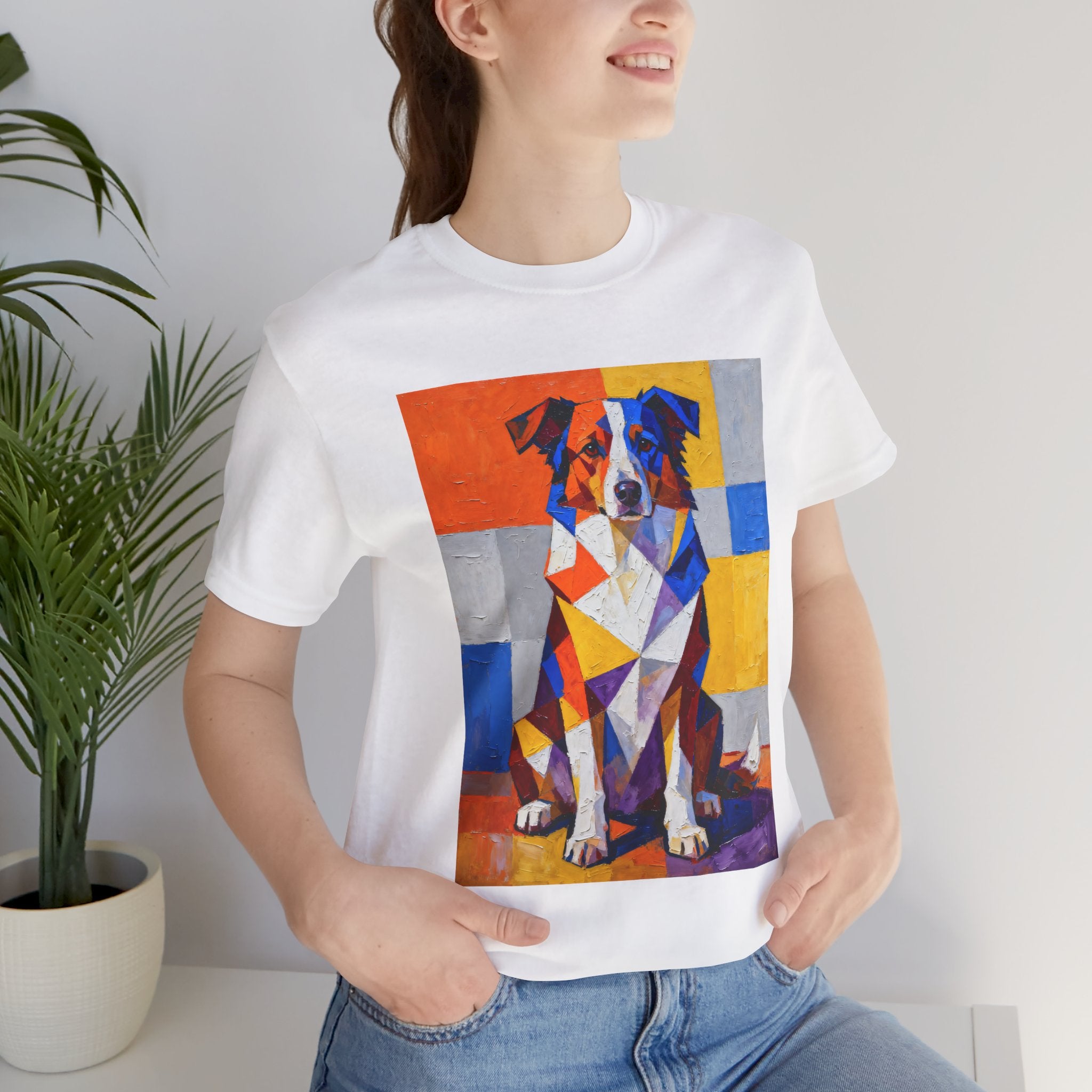Australian Shepherd T Shirt | Living Work of Art Collection | Cubist Style