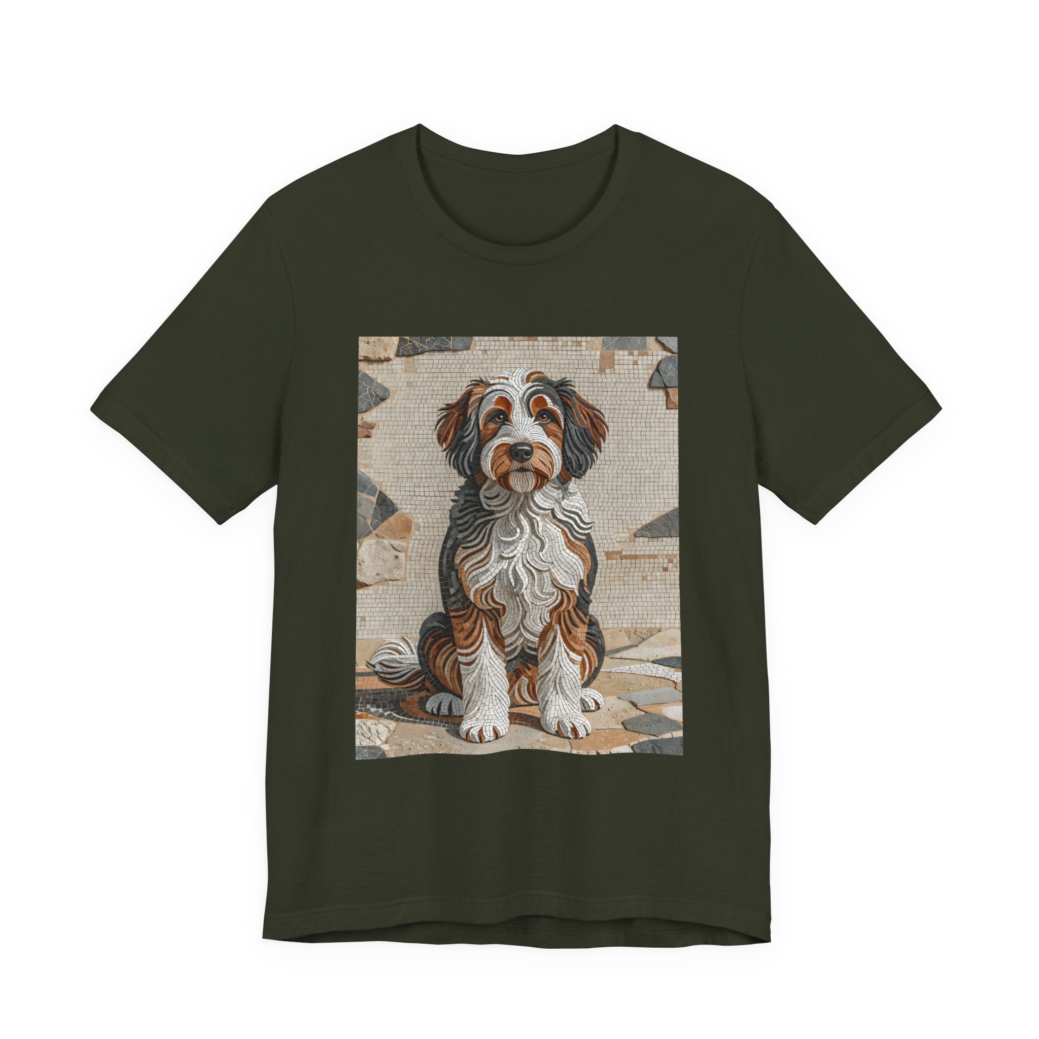 Bernedoodle T Shirt | Living Work of Art Collection | Mosaic Style