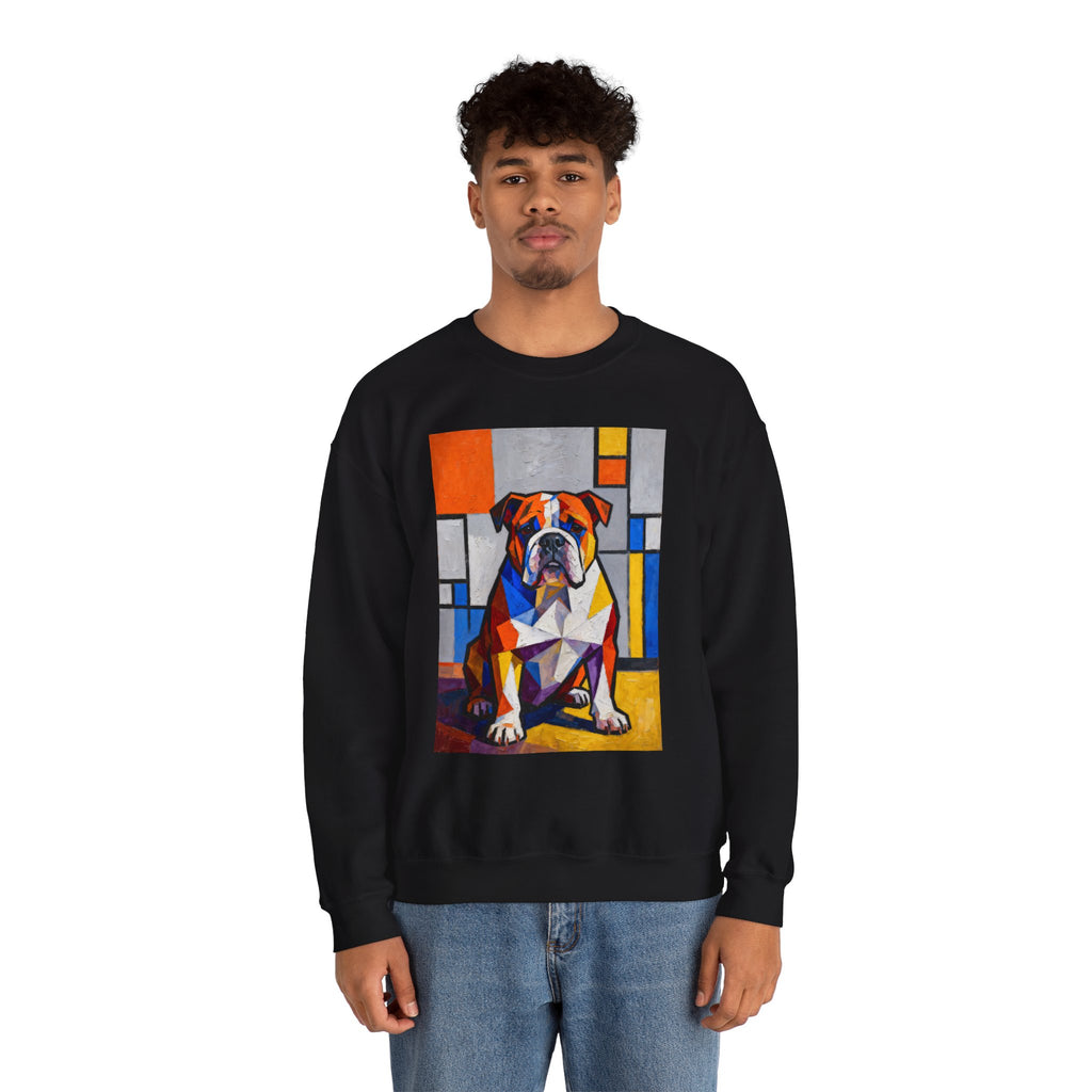 Bulldog Sweatshirt | Living Work of Art Collection | Cubist Style