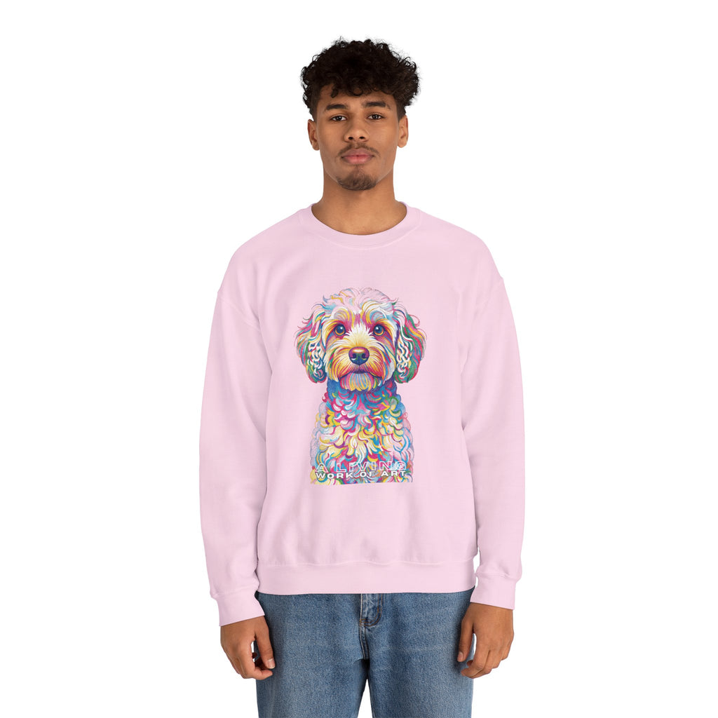Cavapoo Sweatshirt | Living Work of Art Collection | Pointillism Style