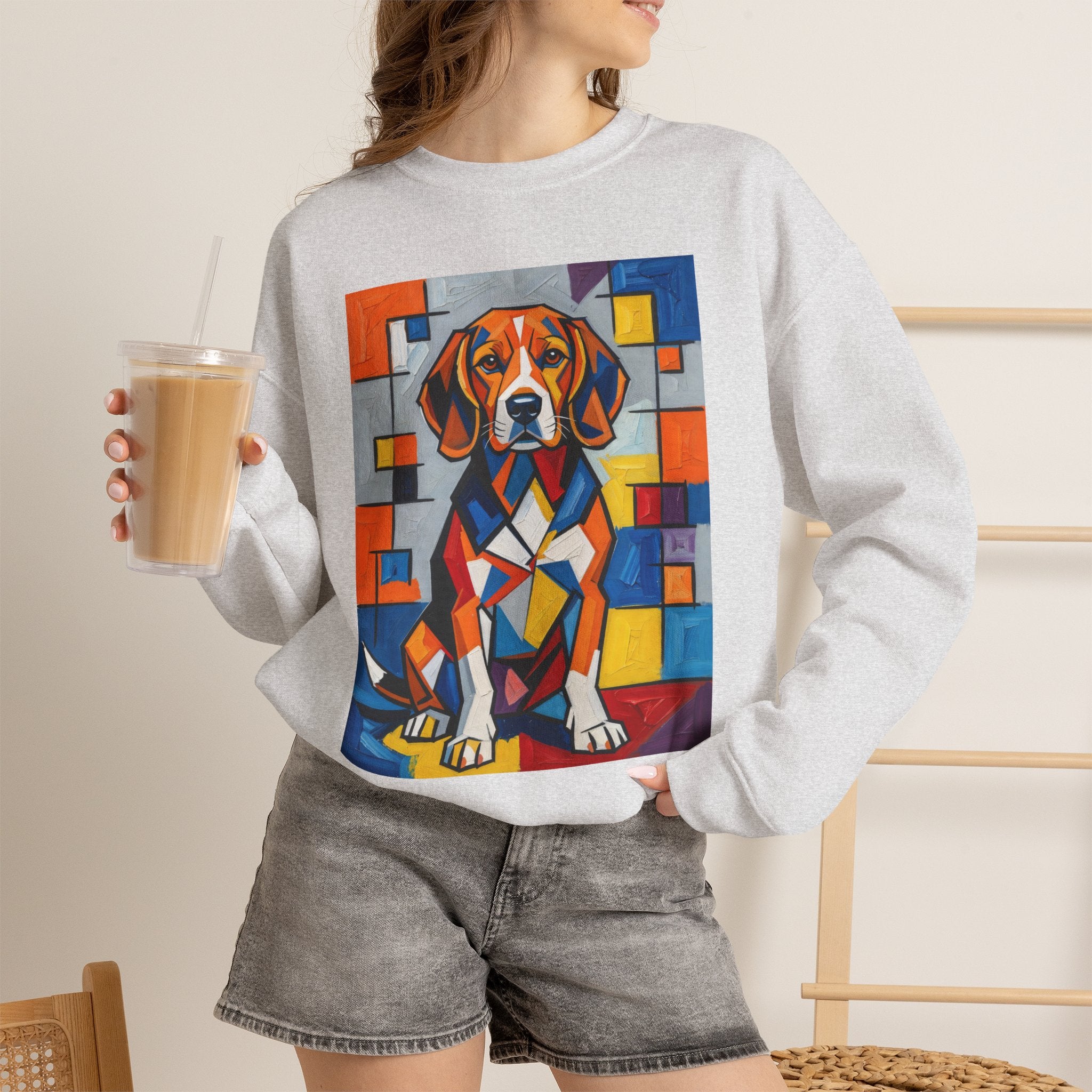 Beagle Sweatshirt | Living Work of Art Collection | Cubist Style