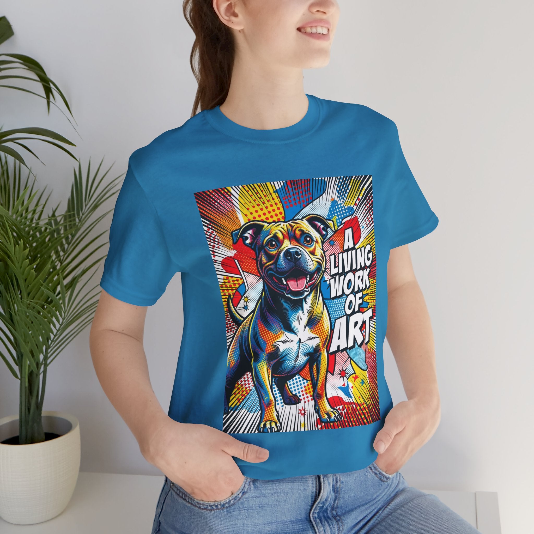 Staffordshire Bull Terrier T Shirt | Living Work of Art Collection | Pop Art
