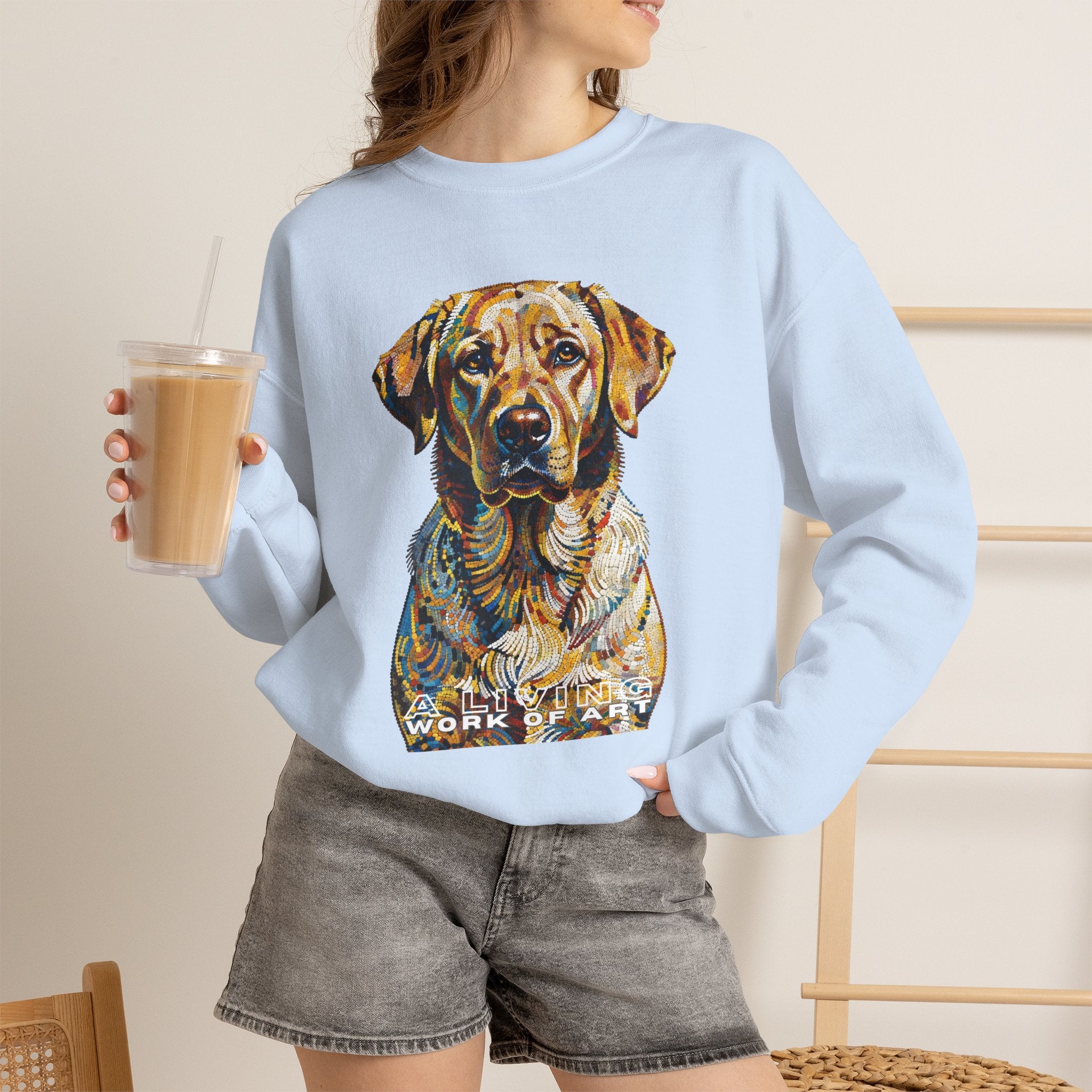 Labrador Retriever Sweatshirt | Living Work of Art Collection | Pointillism Style