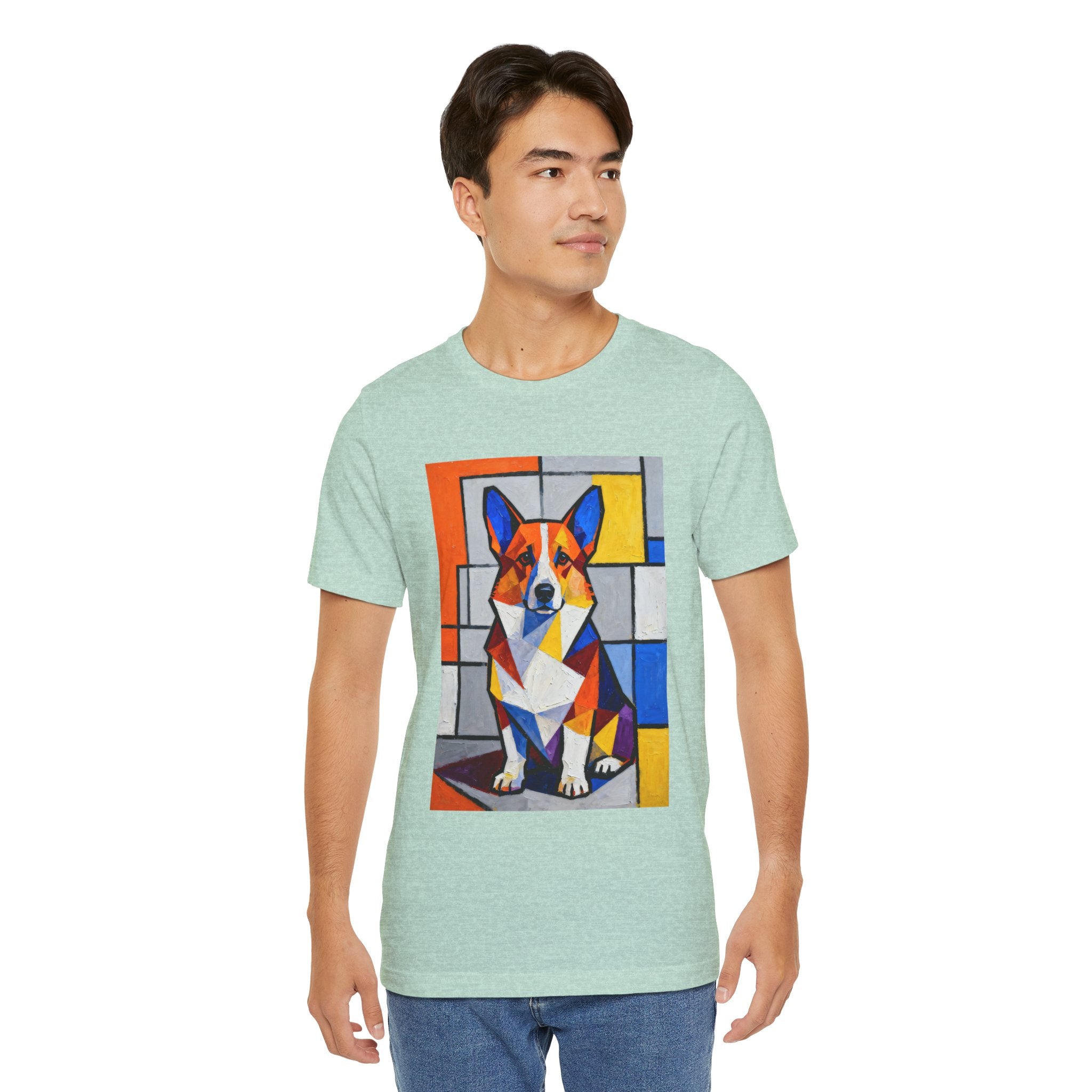Corgi T Shirt | Living Work of Art Collection | Cubist Style