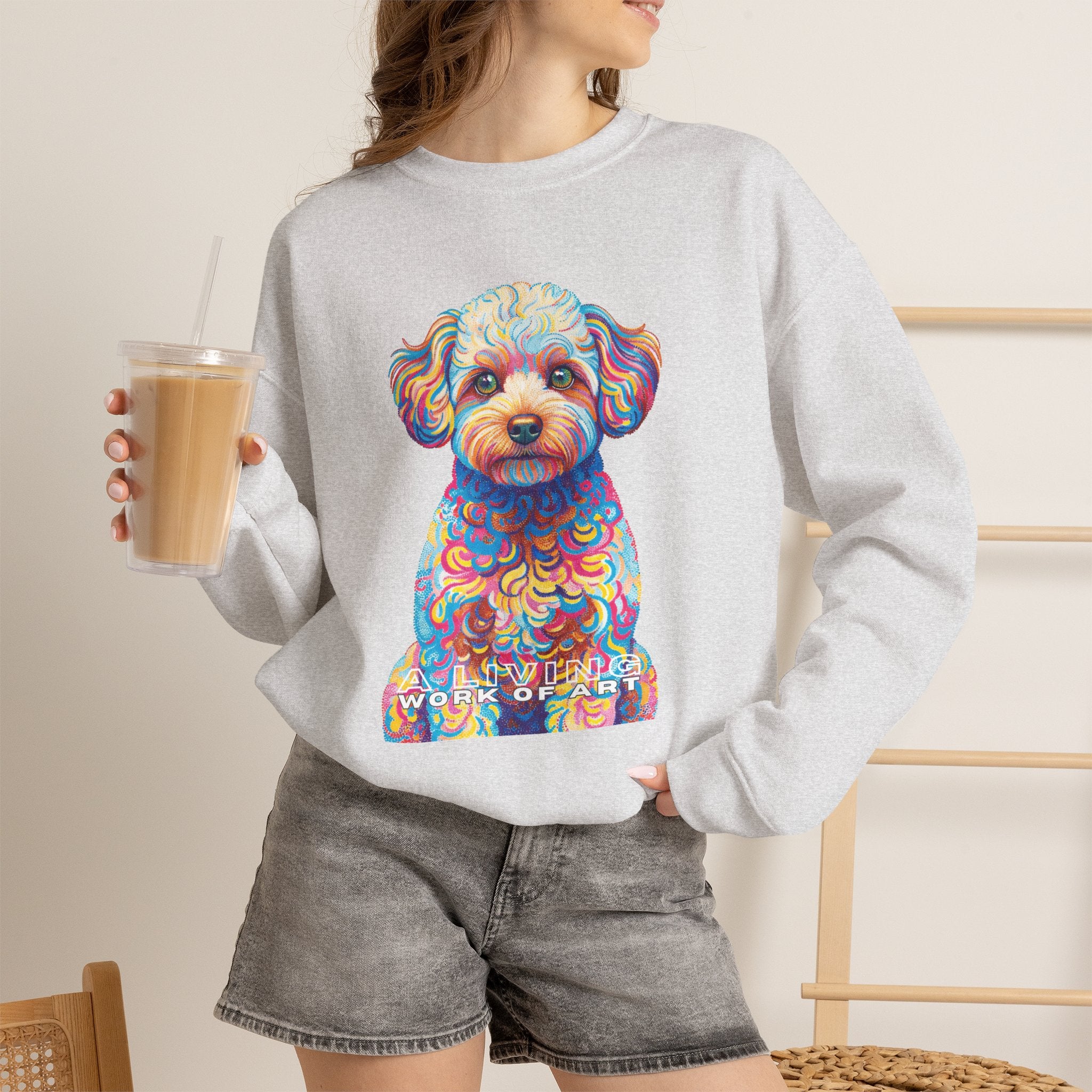 Maltipoo Sweatshirt | Living Work of Art Collection | Pointillism Style