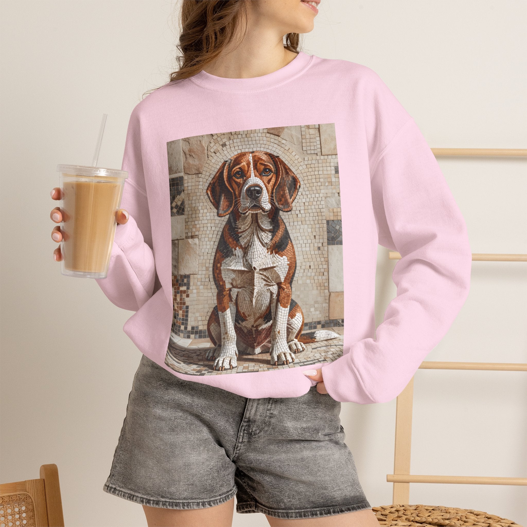 Beagle Sweatshirt | Living Work of Art Collection | Mosaic Style