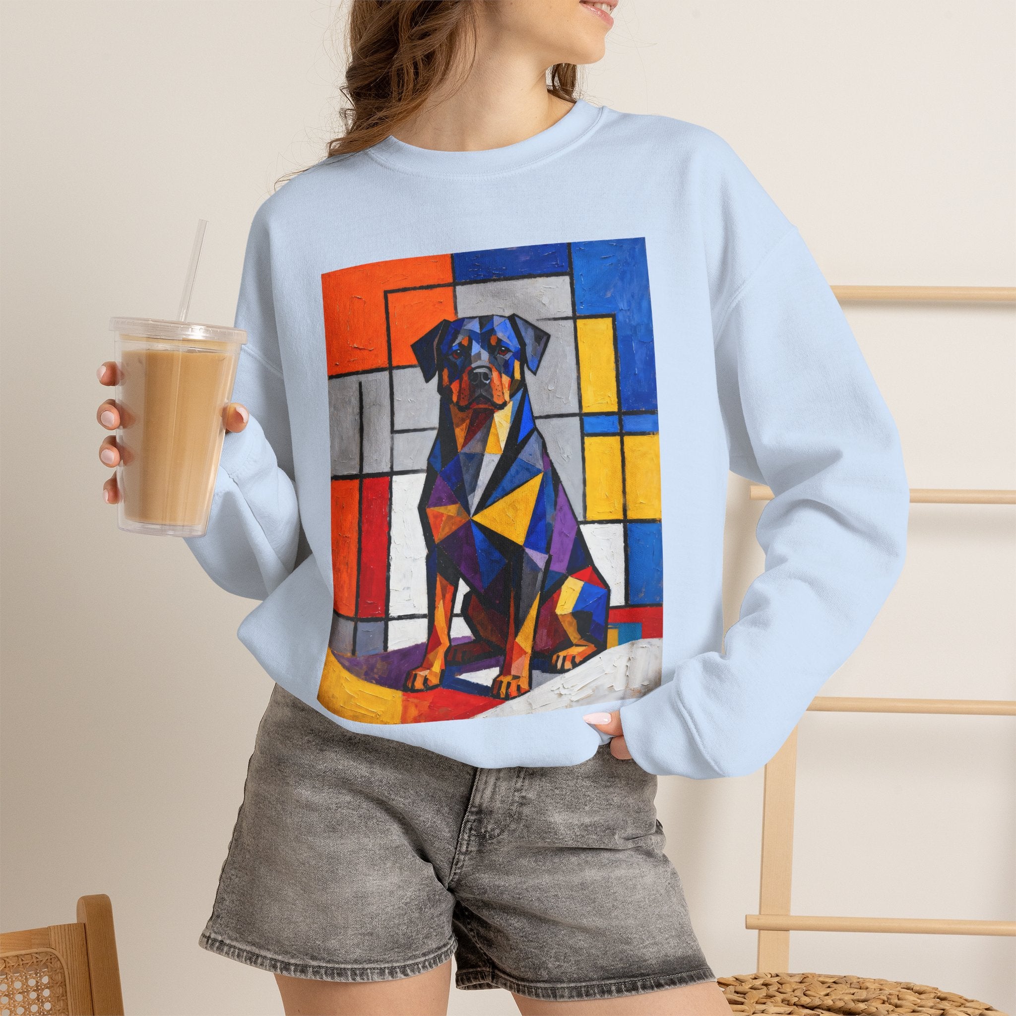 Rottweiler Sweatshirt | Living Work of Art Collection | Cubist Style