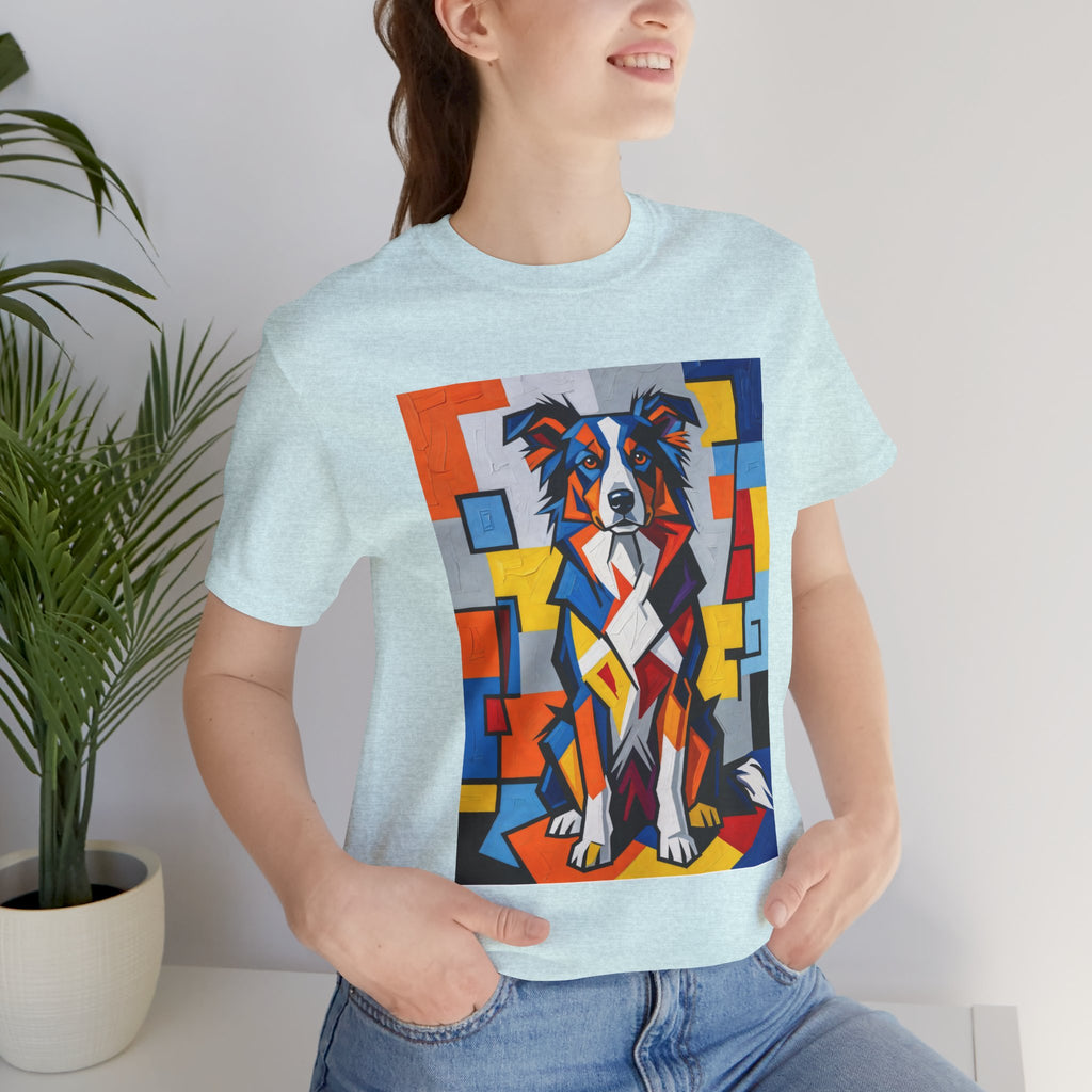 Border Collie T Shirt | Living Work of Art Collection | Cubist Style