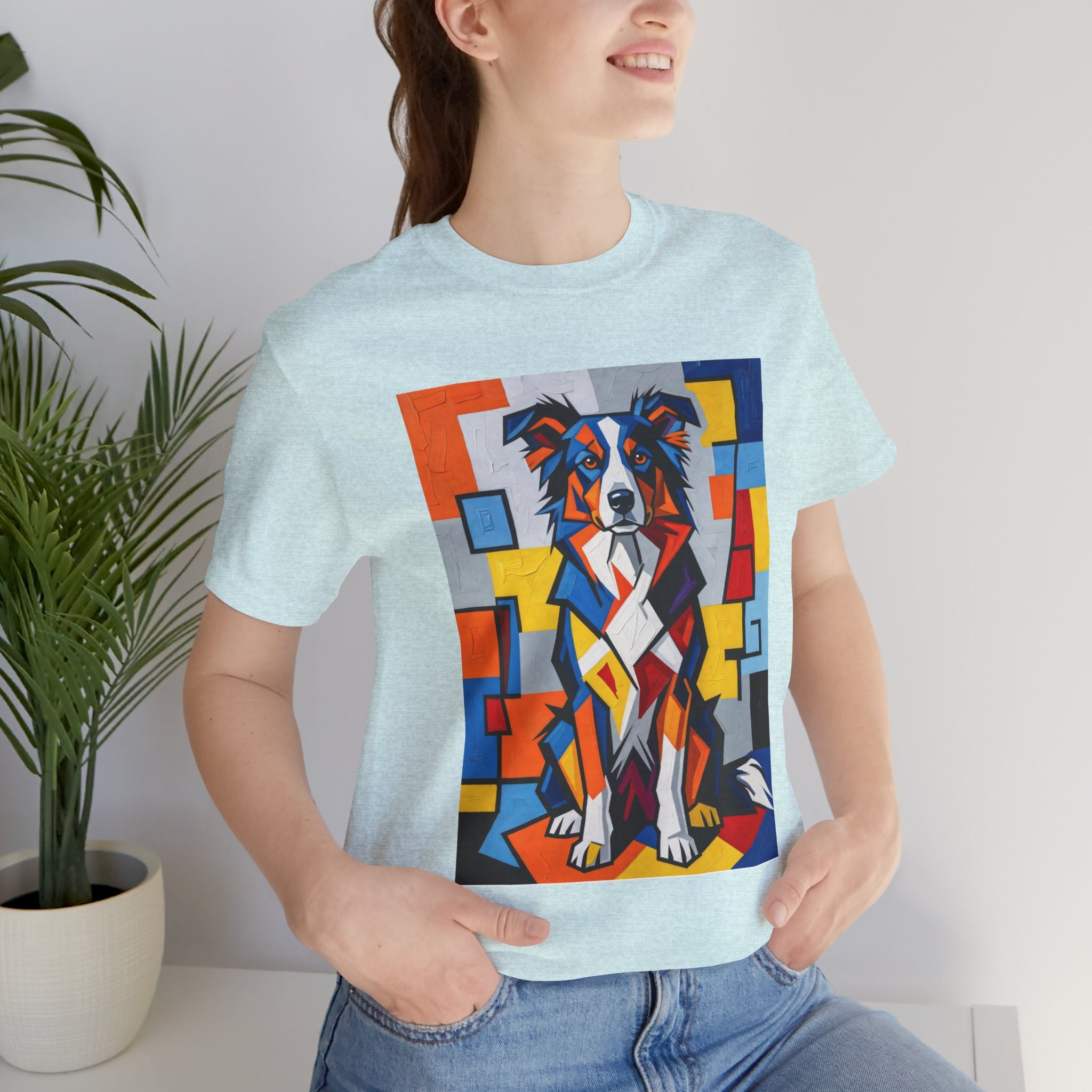 Border Collie T Shirt | Living Work of Art Collection | Cubist Style