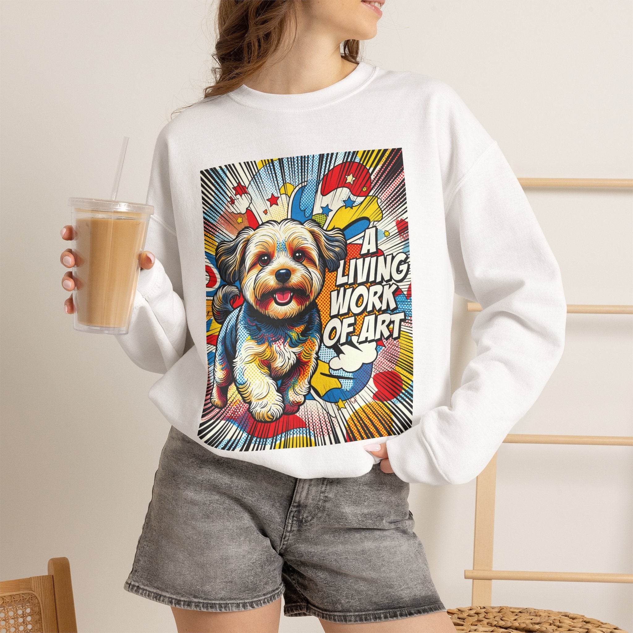Yorkipoo Sweatshirt | Living Work of Art Collection | Pop Art