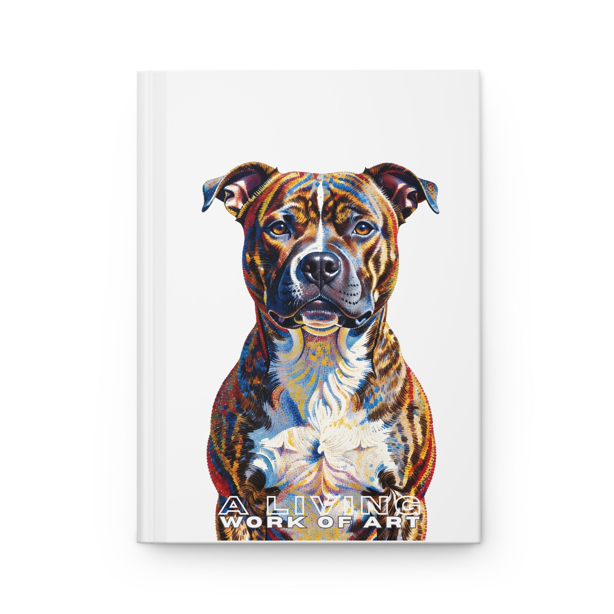 Staffordshire Bull Terrier Notebook | Living Work of Art Collection | Pointillism Style