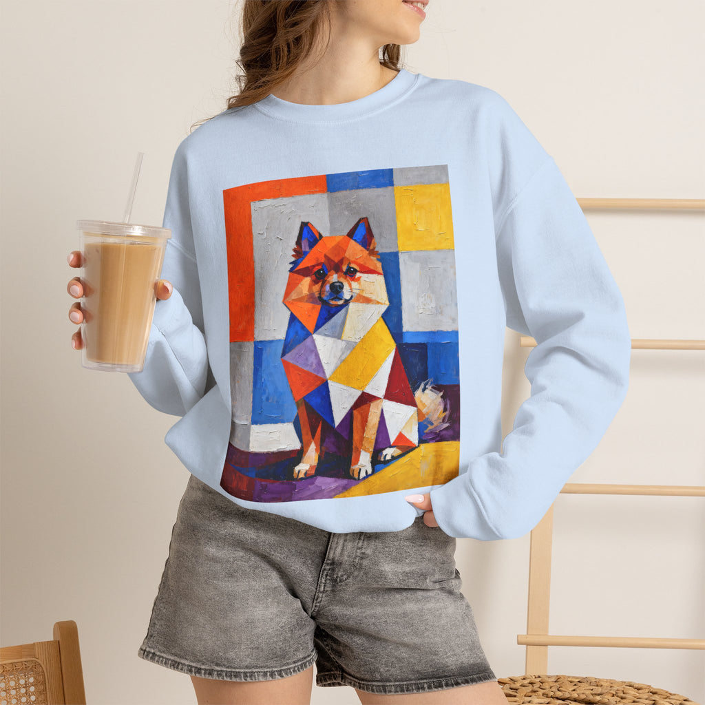 Pomeranian Sweatshirt | Living Work of Art Collection | Cubist Style